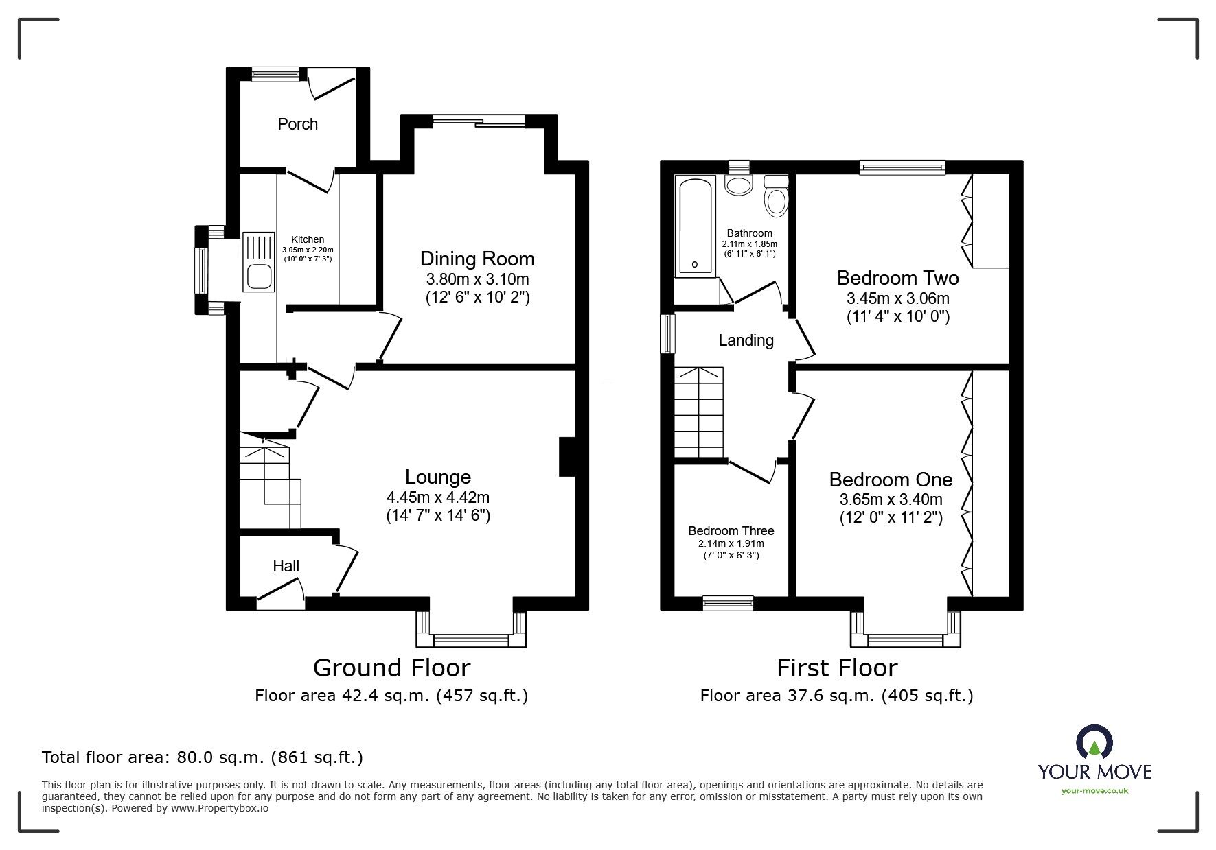 Floorplan of 3 bedroom Semi Detached House for sale, Portland Road, Worsley, Greater Manchester, M28