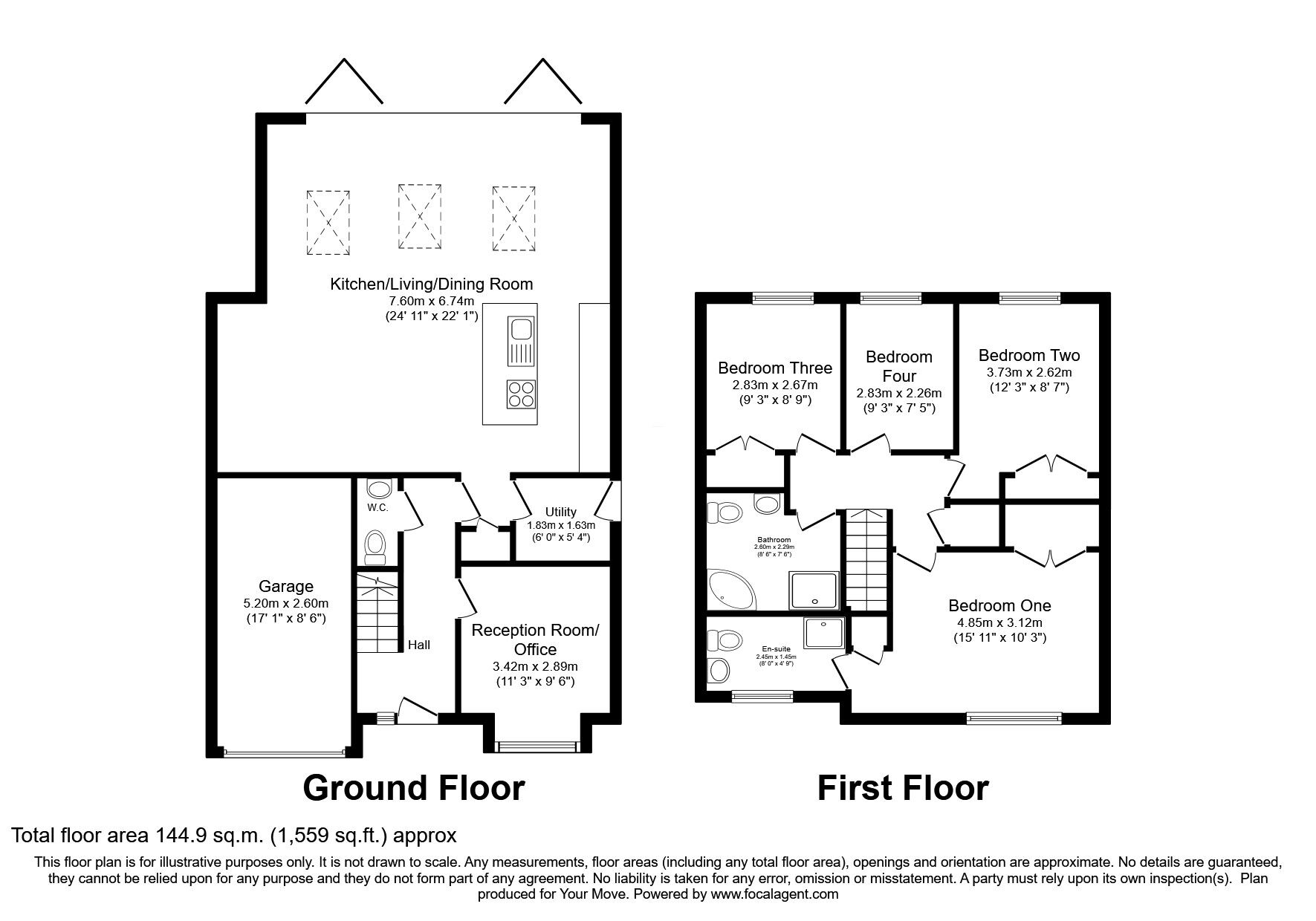 Floorplan of 4 bedroom Detached House for sale, Askrigg Close, Atherton, Greater Manchester, M46