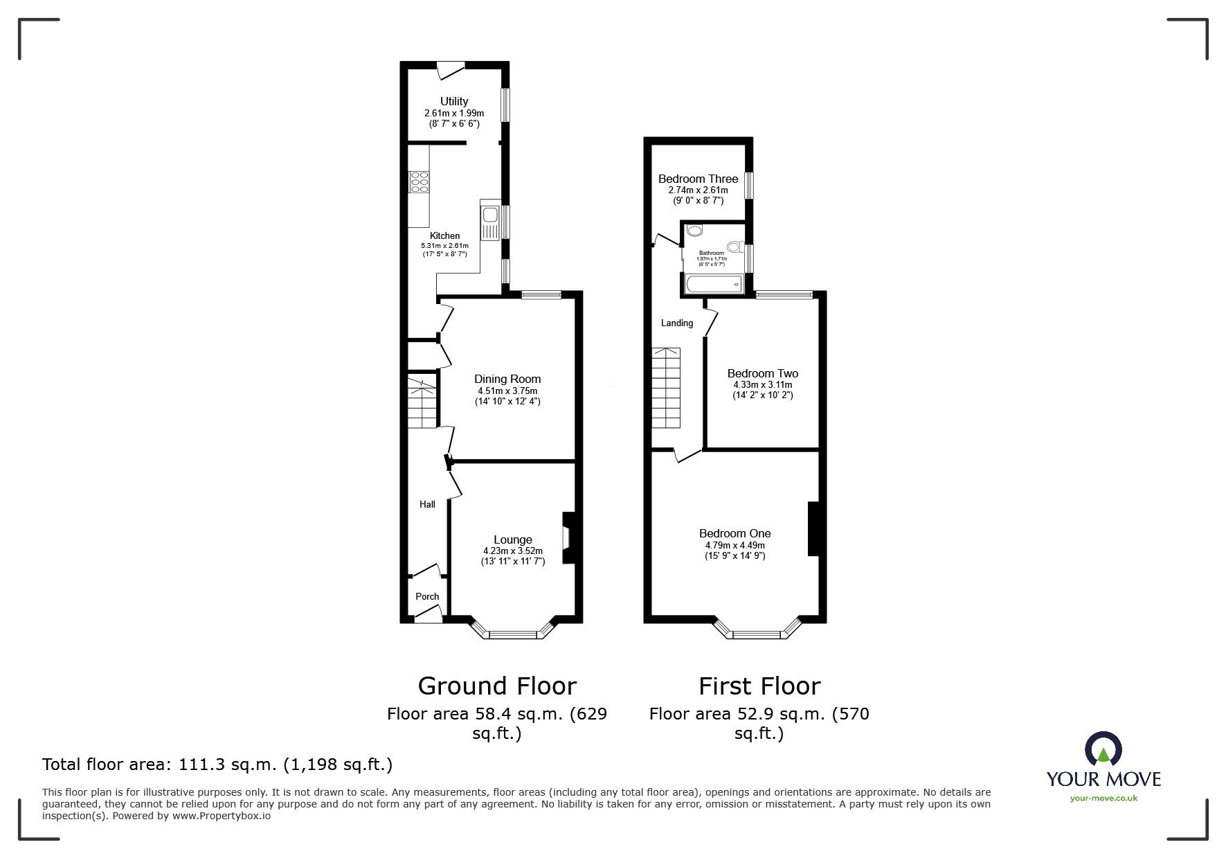 Floorplan of 3 bedroom Semi Detached House for sale, Hilton Lane, Worsley, M28