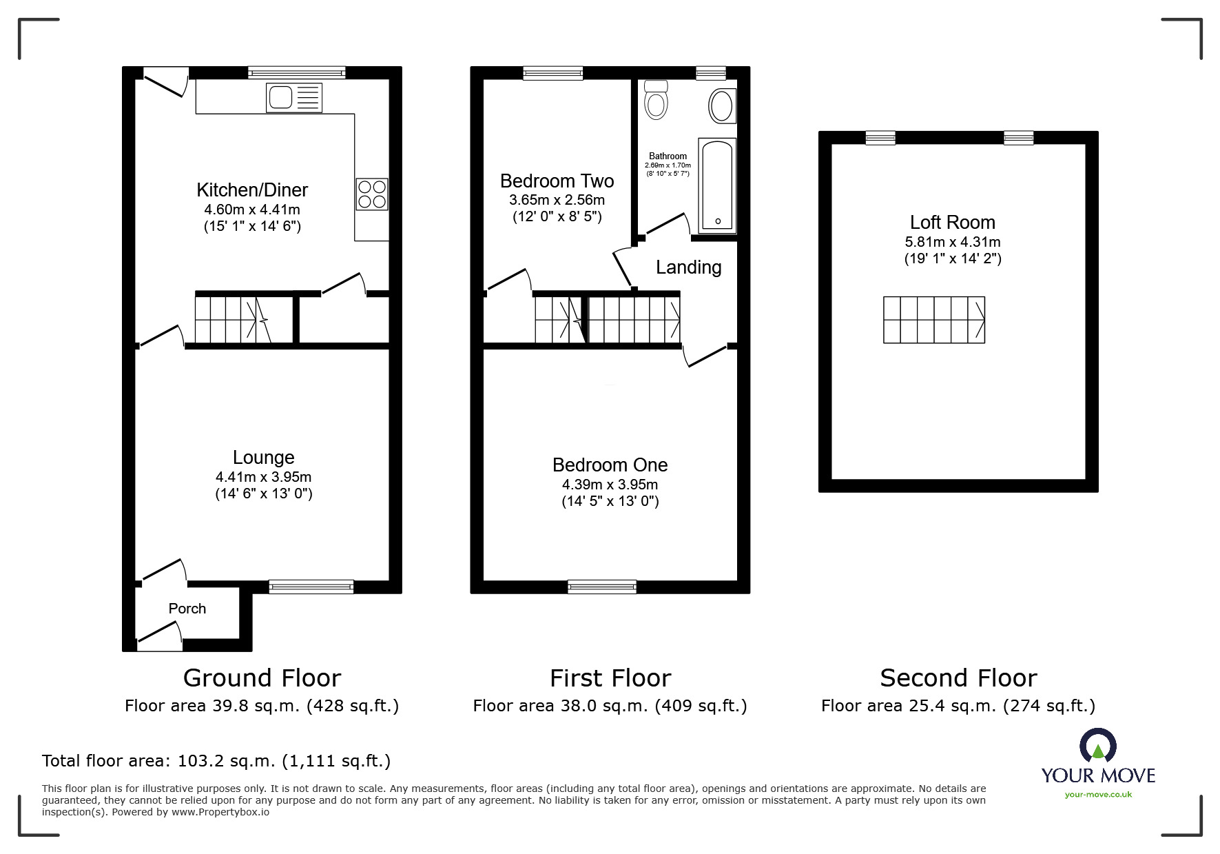 Floorplan of 2 bedroom Mid Terrace House for sale, Worsley Road North, Worsley, Greater Manchester, M28