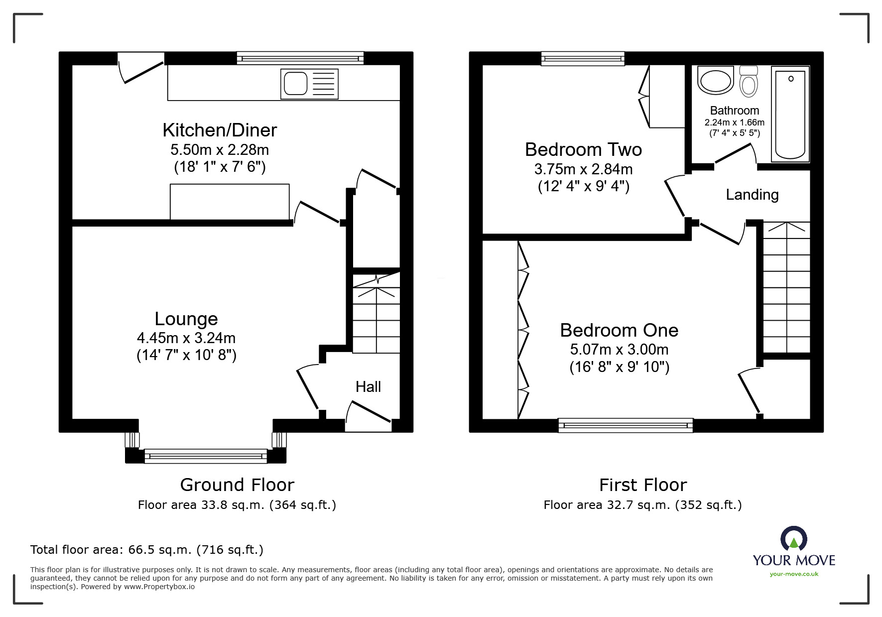 Floorplan of 2 bedroom Mid Terrace House for sale, Cloudstock Grove, Little Hulton, Lancashire,, M38
