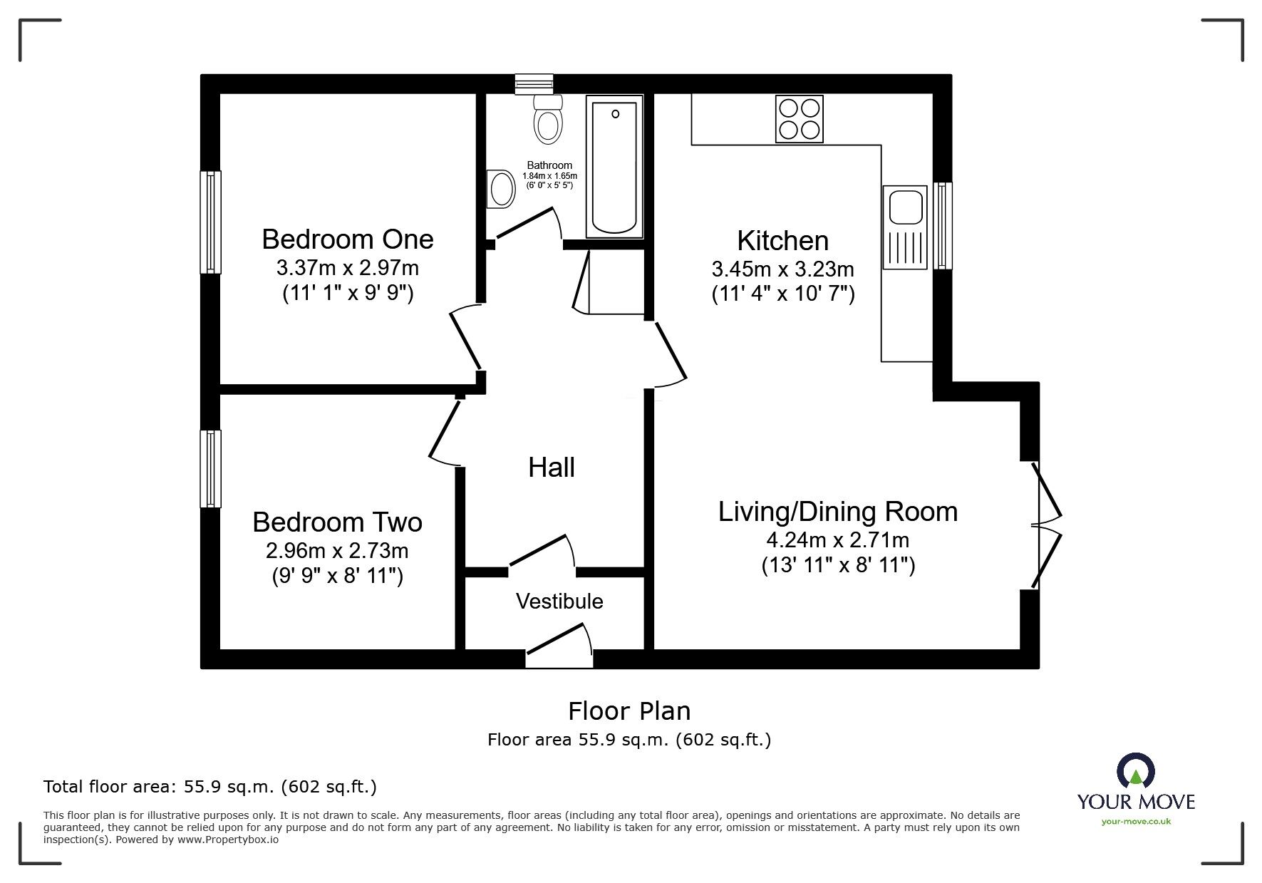 Floorplan of 2 bedroom  Flat for sale, Fernbeck Close, Farnworth, Greater Manchester, BL4