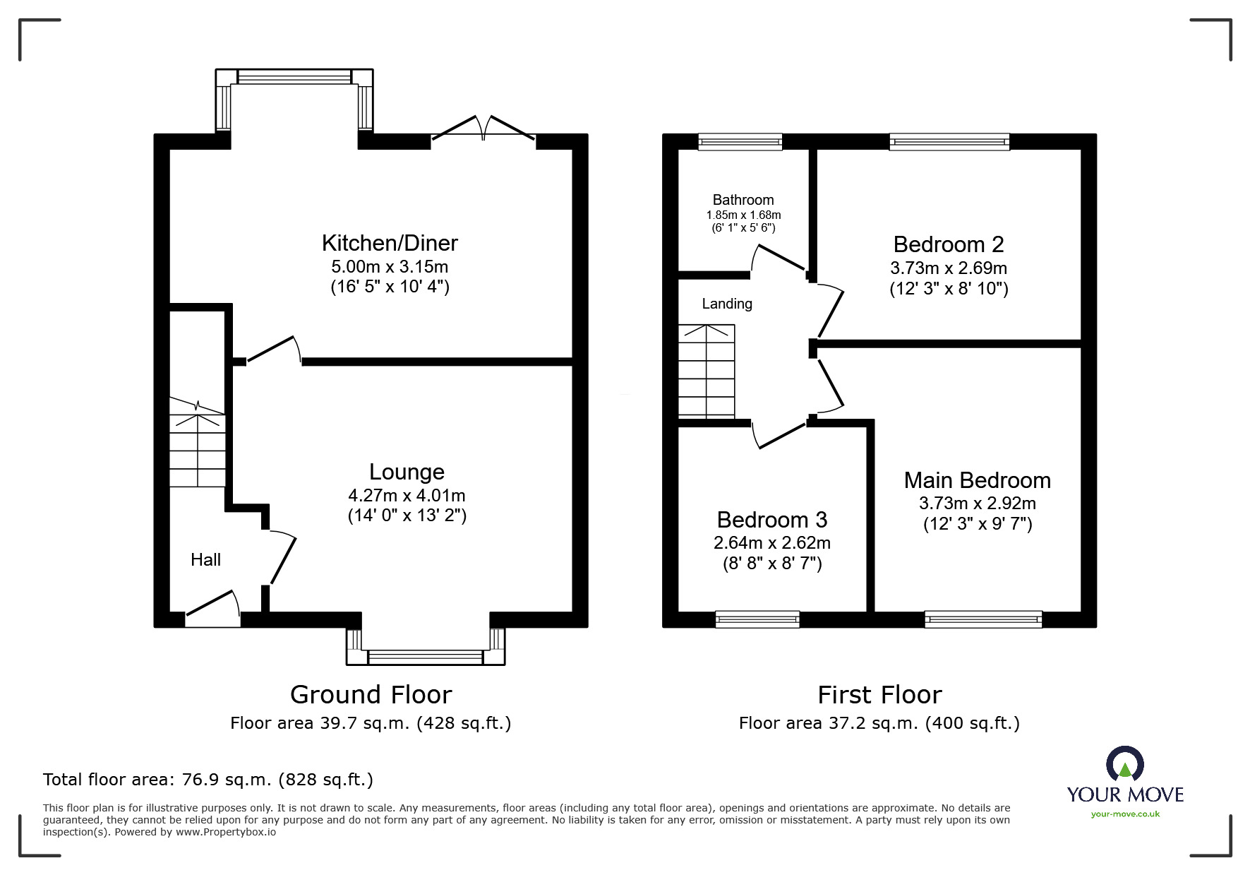 Floorplan of 3 bedroom Mid Terrace House to rent, Grosvenor Drive, Worsley, Greater Manchester, M28