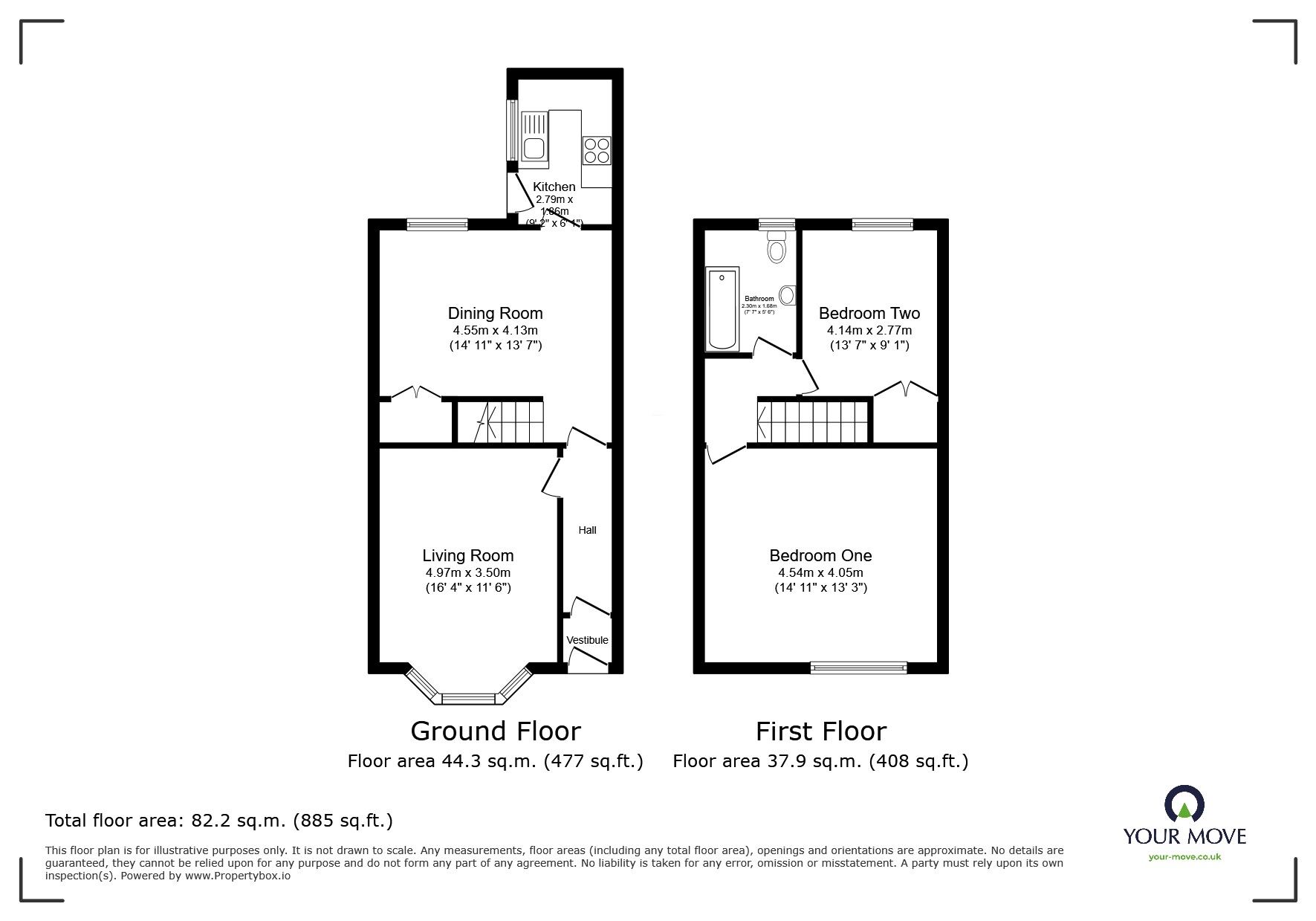 Floorplan of 2 bedroom Mid Terrace House to rent, Worsley Road, Farnworth, Greater Manchester, BL4