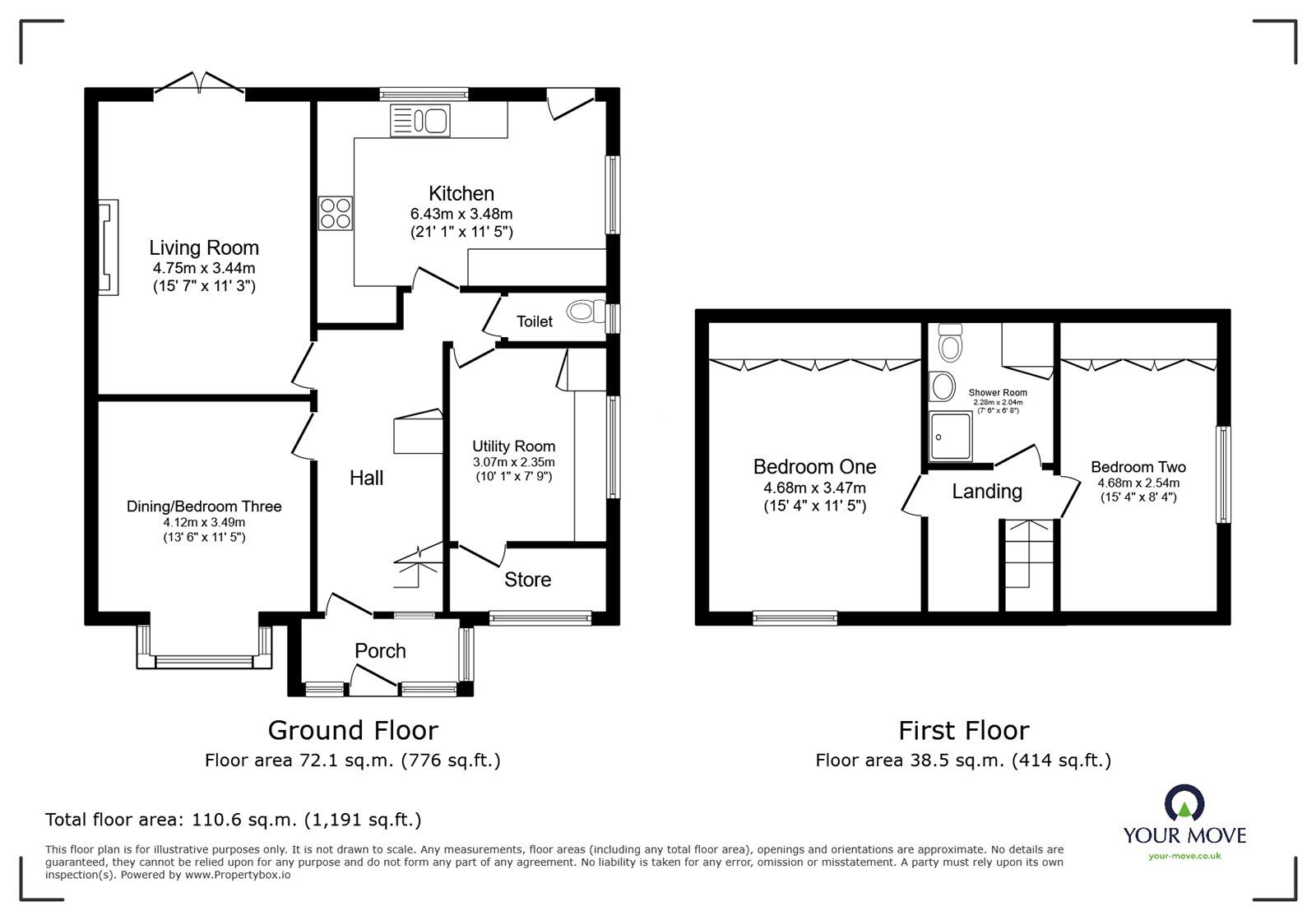 Floorplan of 3 bedroom Semi Detached Bungalow for sale, Newearth Road, Worsley, Greater Manchester, M28