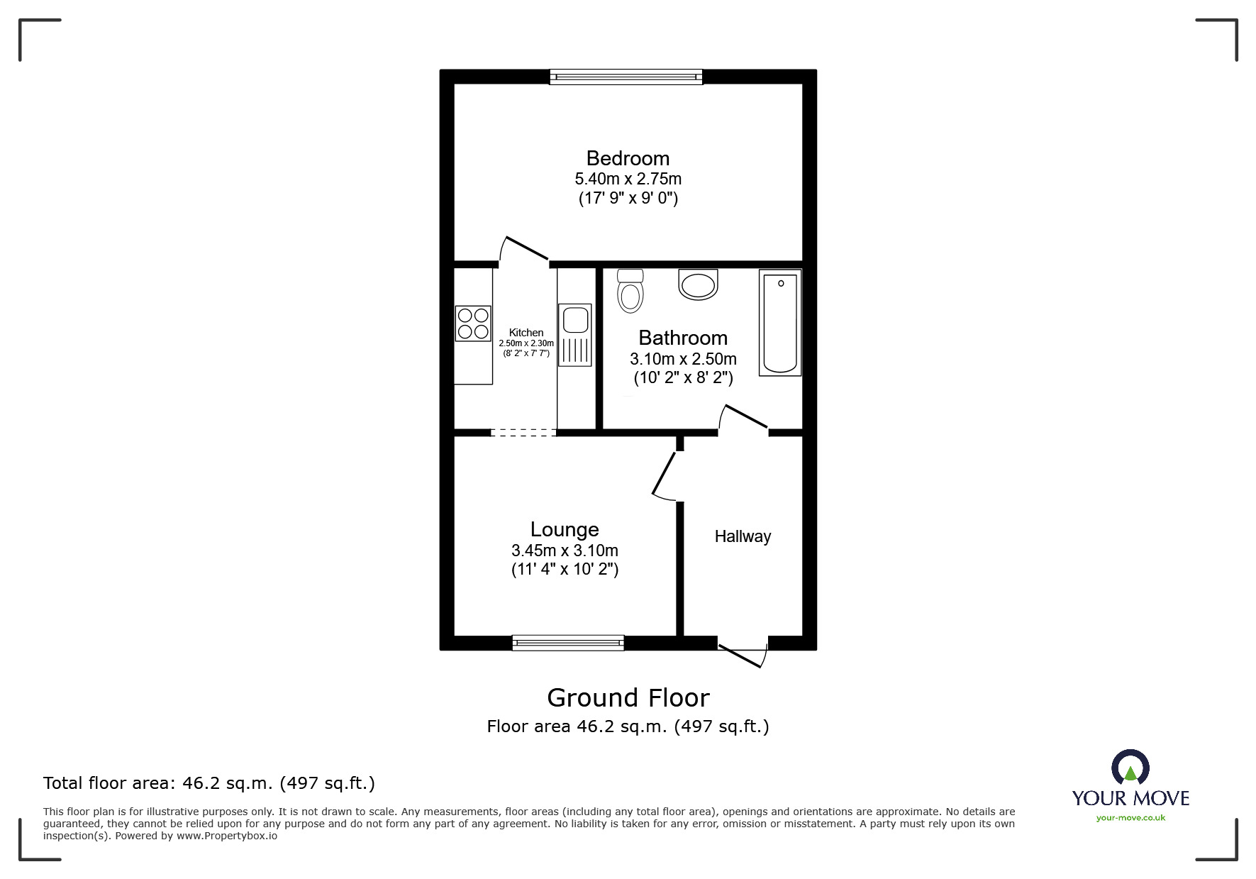 Floorplan of 1 bedroom Flat for sale, Abbey Road, Astley,Tyldesley, Manchester, M29