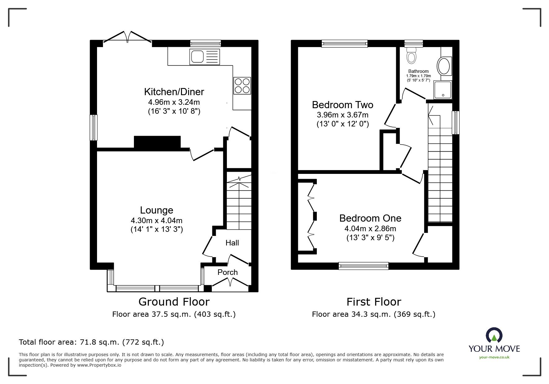 Floorplan of 2 bedroom End Terrace House for sale, Sportside Avenue, Worsley, Greater Manchester, M28