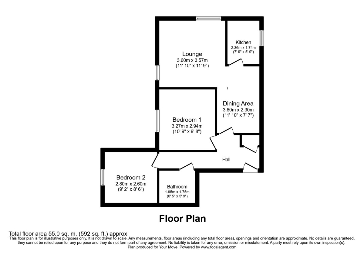 Floorplan of 2 bedroom Flat for sale, Prescott Court, 3 Prescott Street, Greater Manchester, M28