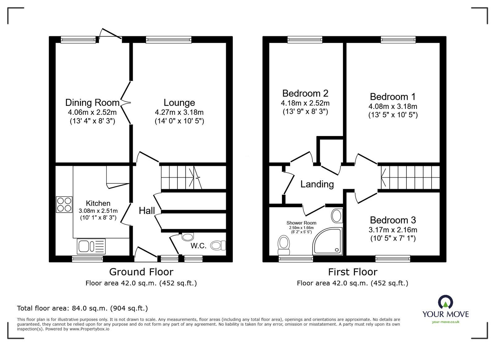 Floorplan of 3 bedroom End Terrace House for sale, Hulton District Centre, Worsley, Greater Manchester, M28
