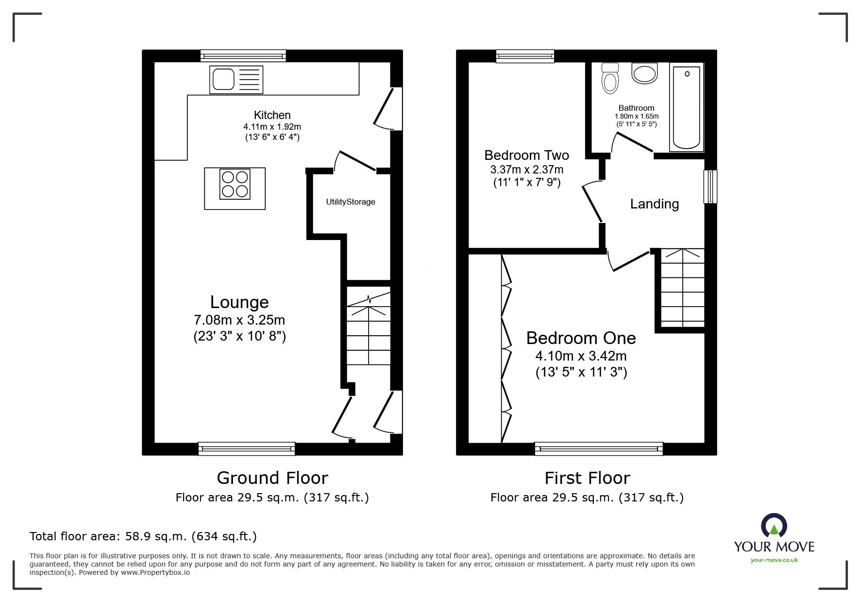 Floorplan of 2 bedroom Semi Detached House for sale, Avon Close, Worsley, Greater Manchester, M28