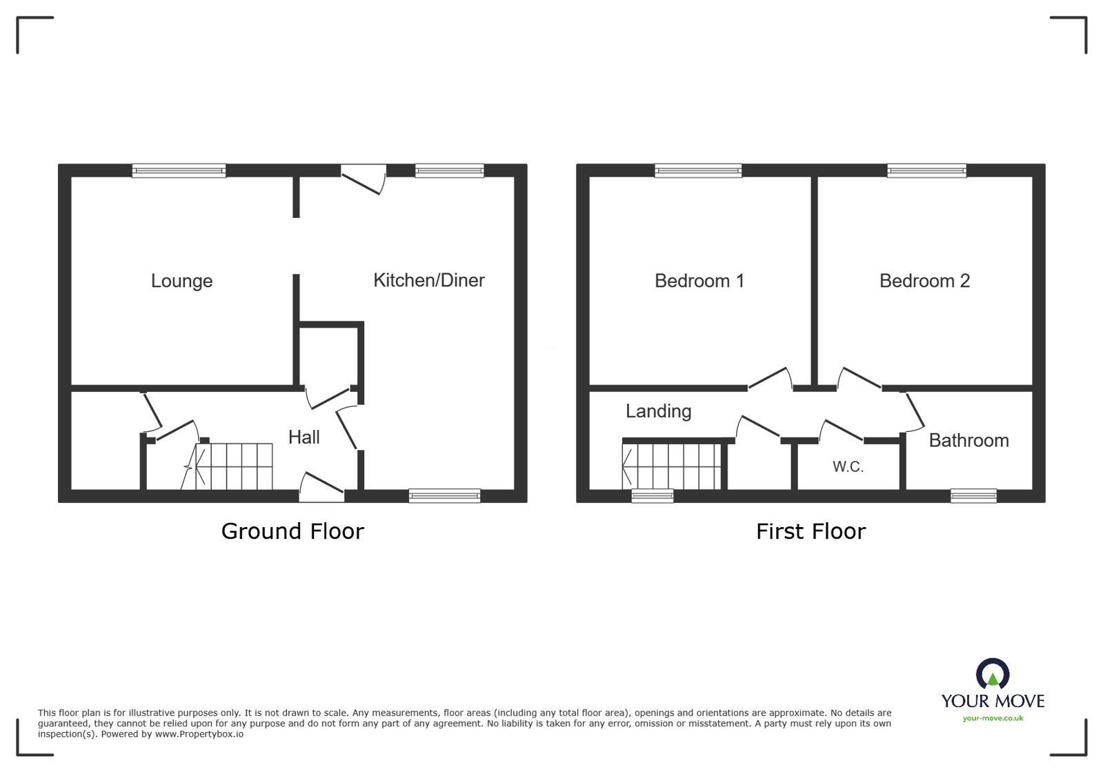 Floorplan of 2 bedroom Mid Terrace House to rent, Freesia Avenue, Little Hulton, Manchester, M38