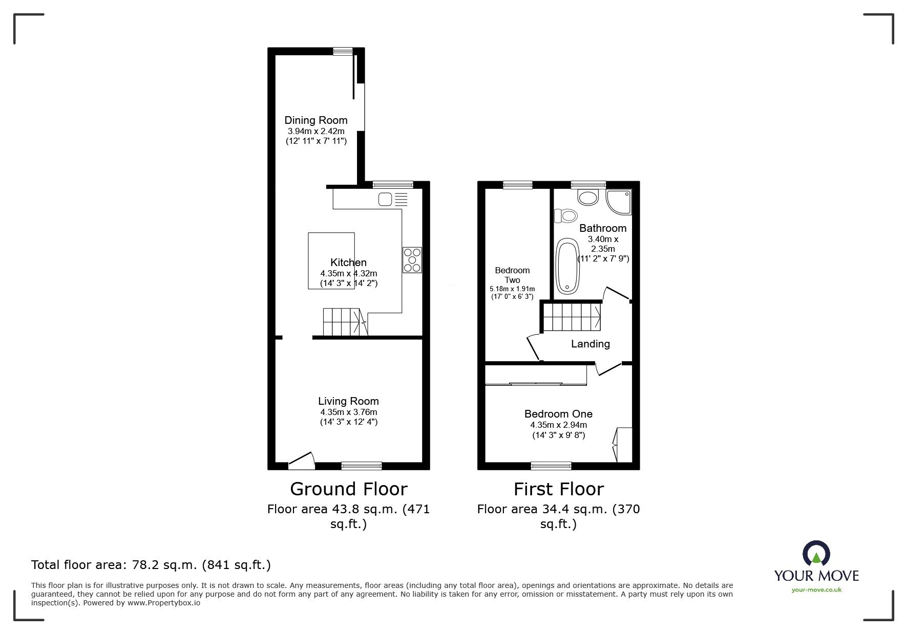 Floorplan of 2 bedroom Mid Terrace House for sale, Leigh Road, Worsley, Greater Manchester, M28