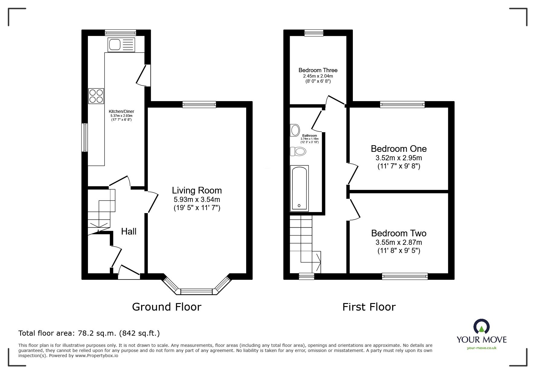 Floorplan of 3 bedroom Semi Detached House for sale, Manchester Road, Worsley, Greater Manchester, M28