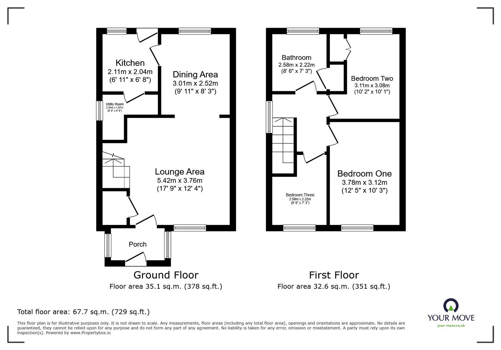 Floorplan of 3 bedroom Semi Detached House to rent, Trinity Crescent, Worsley, Manchester, M28