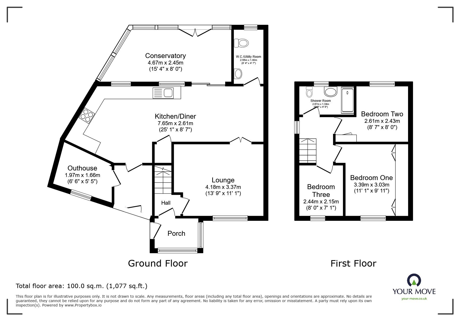 Floorplan of 3 bedroom Semi Detached House for sale, West Way, Little Hulton, Greater Manchester, M38