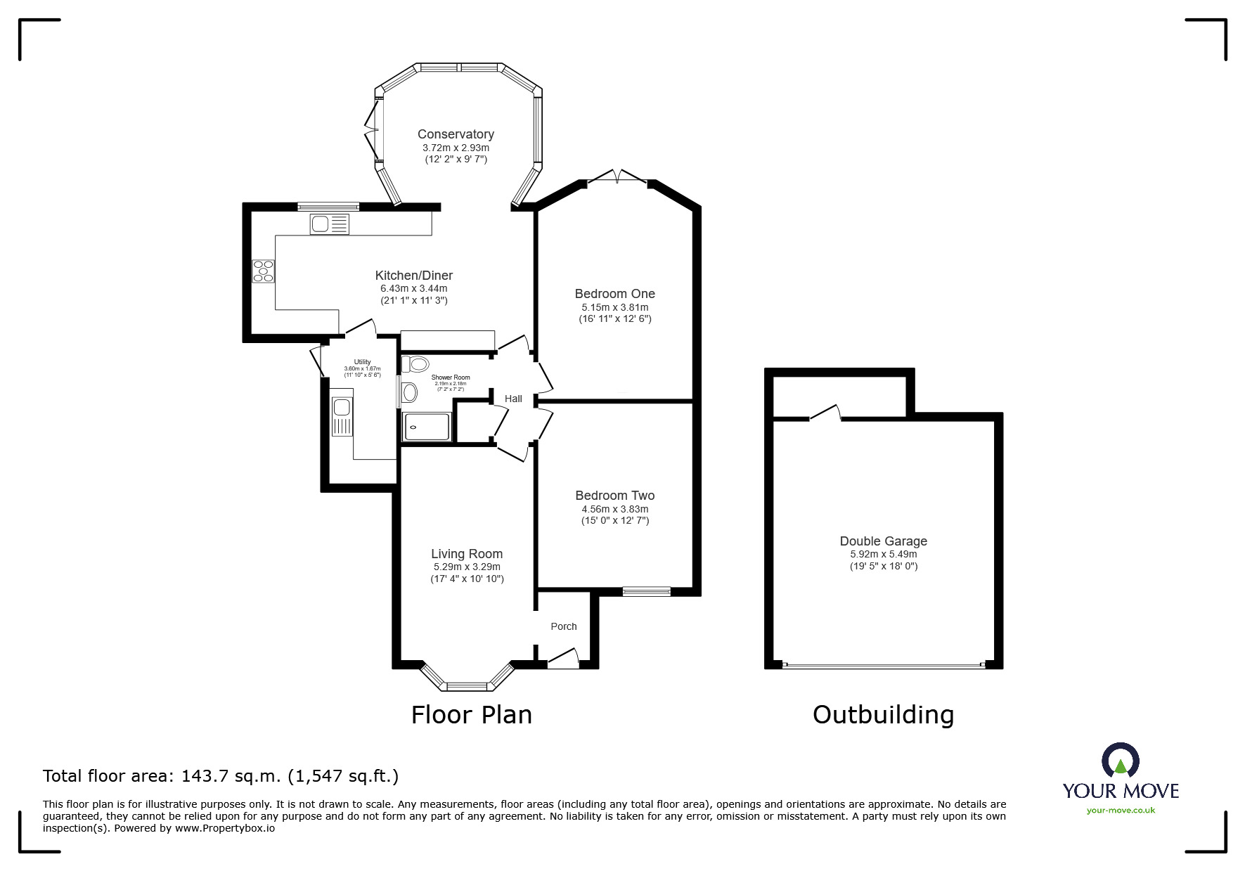 Floorplan of 2 bedroom Semi Detached Bungalow for sale, Parsonage Road, Worsley, Greater Manchester, M28