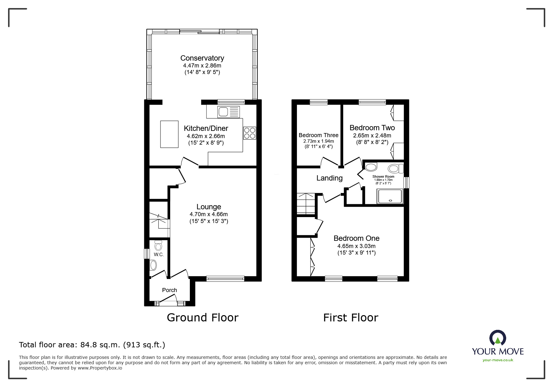 Floorplan of 3 bedroom Detached House for sale, Dunmail Close, Astley, Manchester, M29
