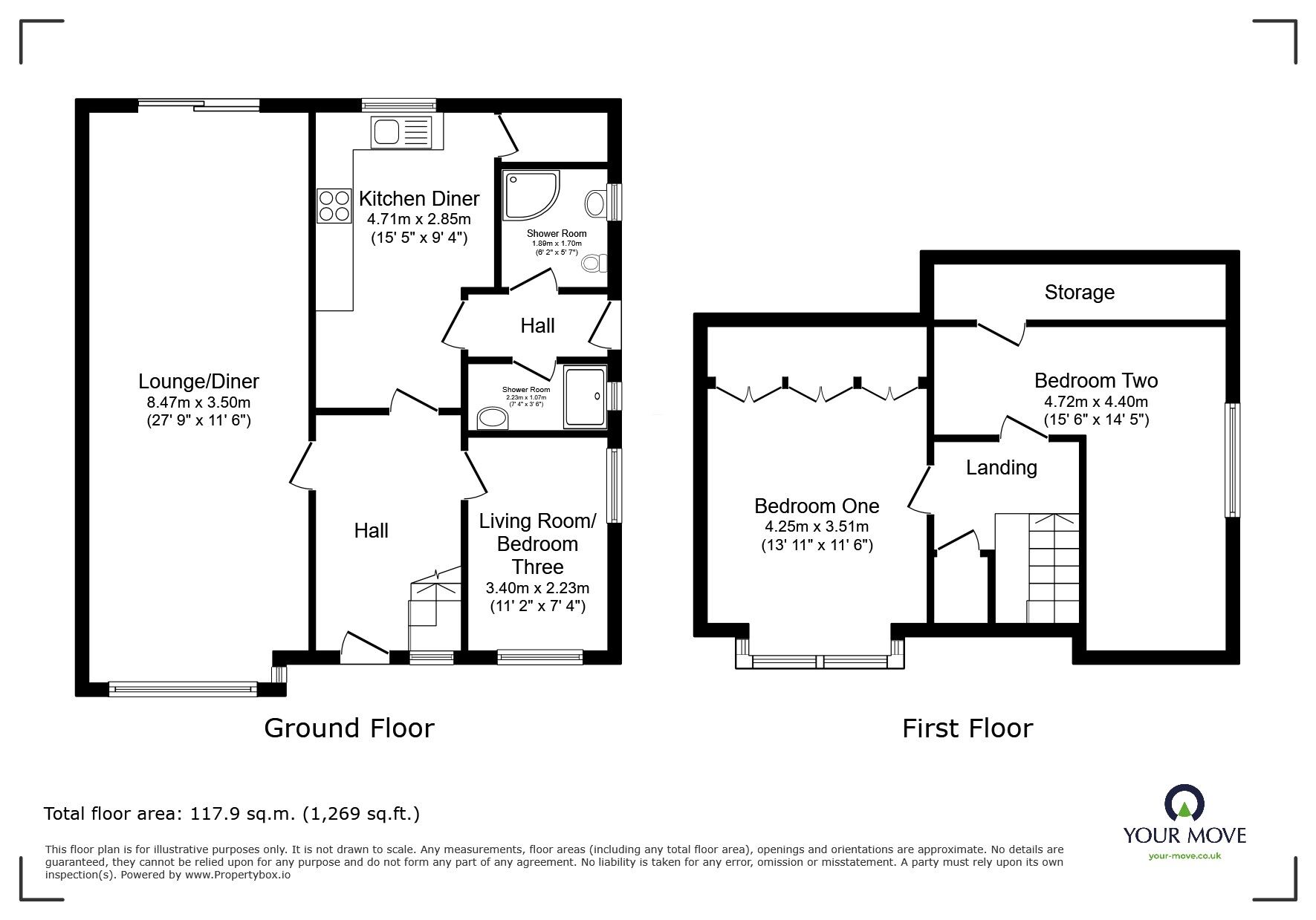 Floorplan of 3 bedroom Semi Detached House for sale, Queensway, Worsley, Greater Manchester, M28