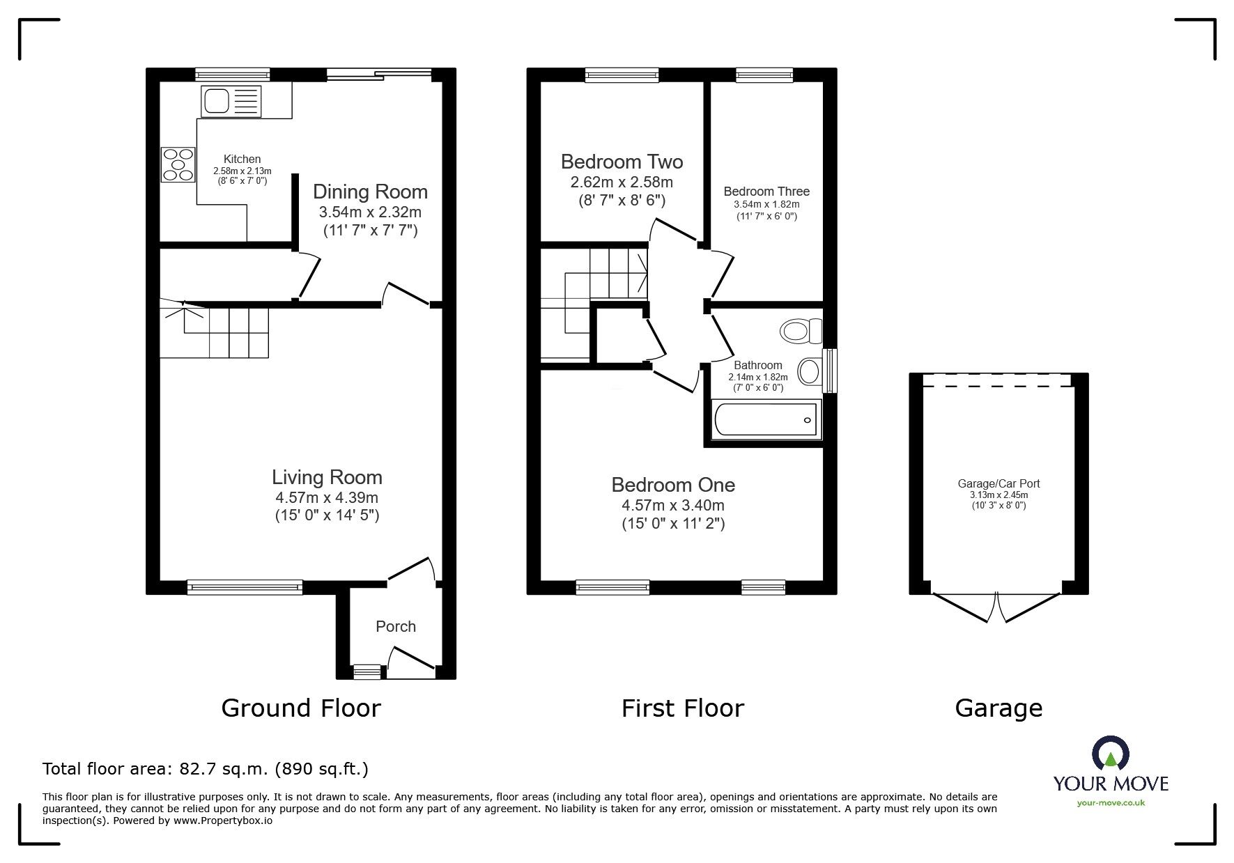 Floorplan of 3 bedroom Semi Detached House for sale, Stour Road, Astley,Tyldesley, Manchester, M29