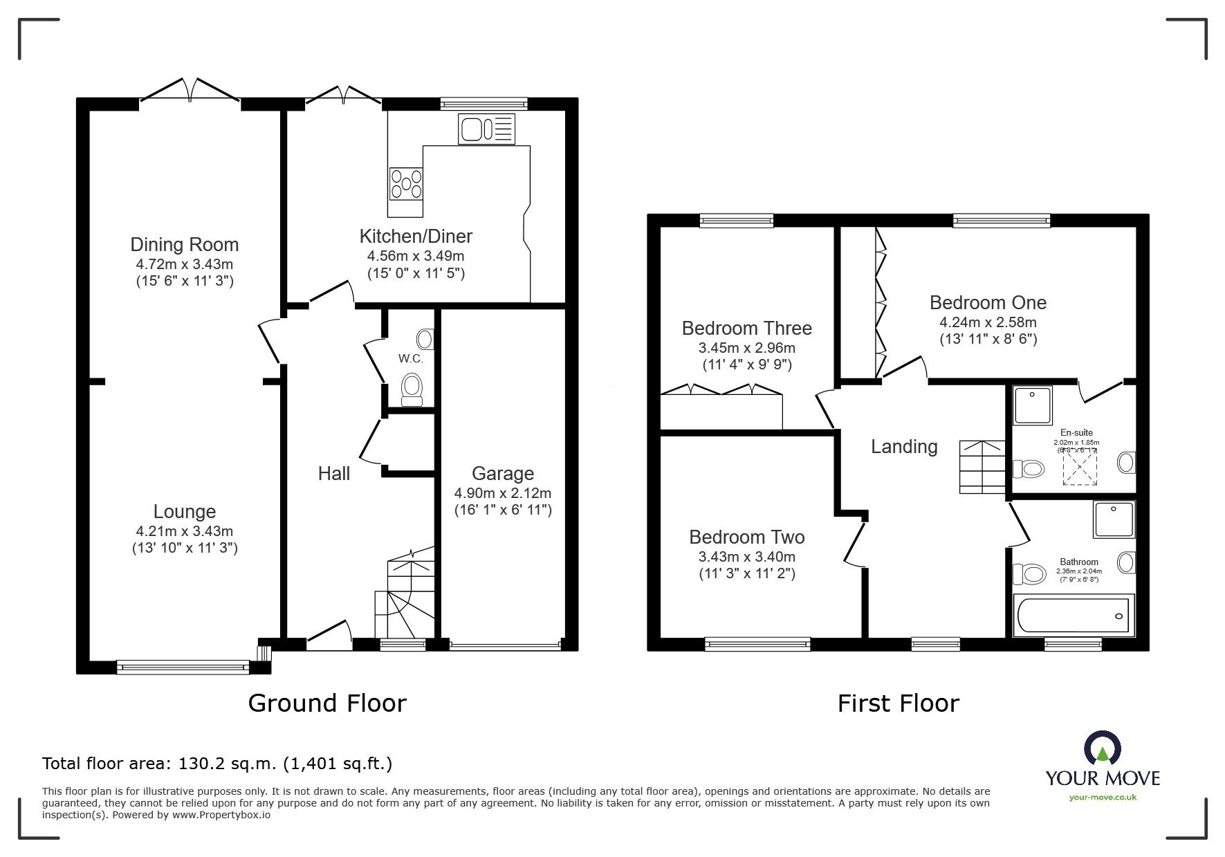 Floorplan of 3 bedroom Semi Detached House for sale, Harbourne Avenue, Worsley, Greater Manchester, M28