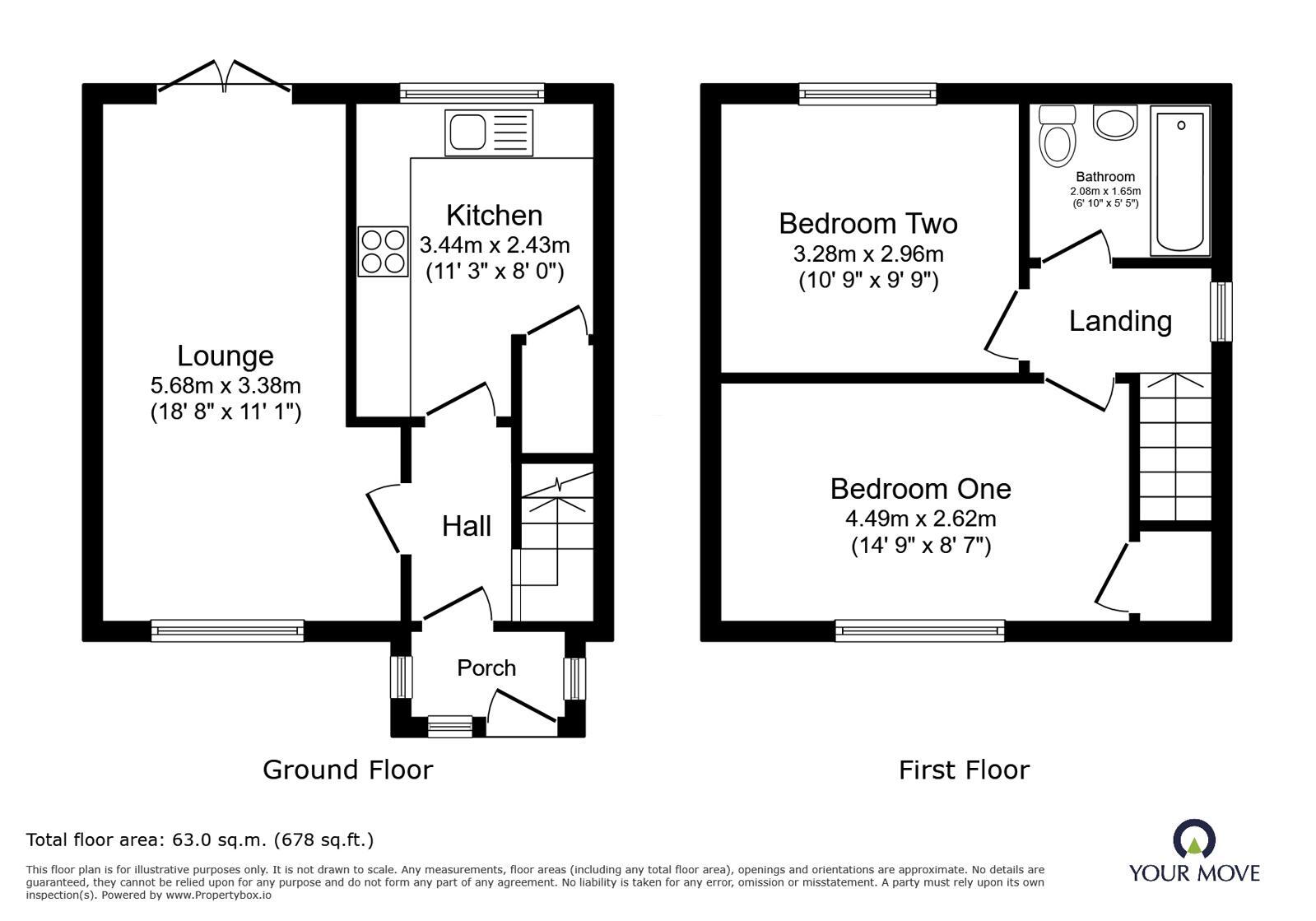 Floorplan of 2 bedroom End Terrace House for sale, Newgate Drive, Little Hulton, Greater Manchester, M38