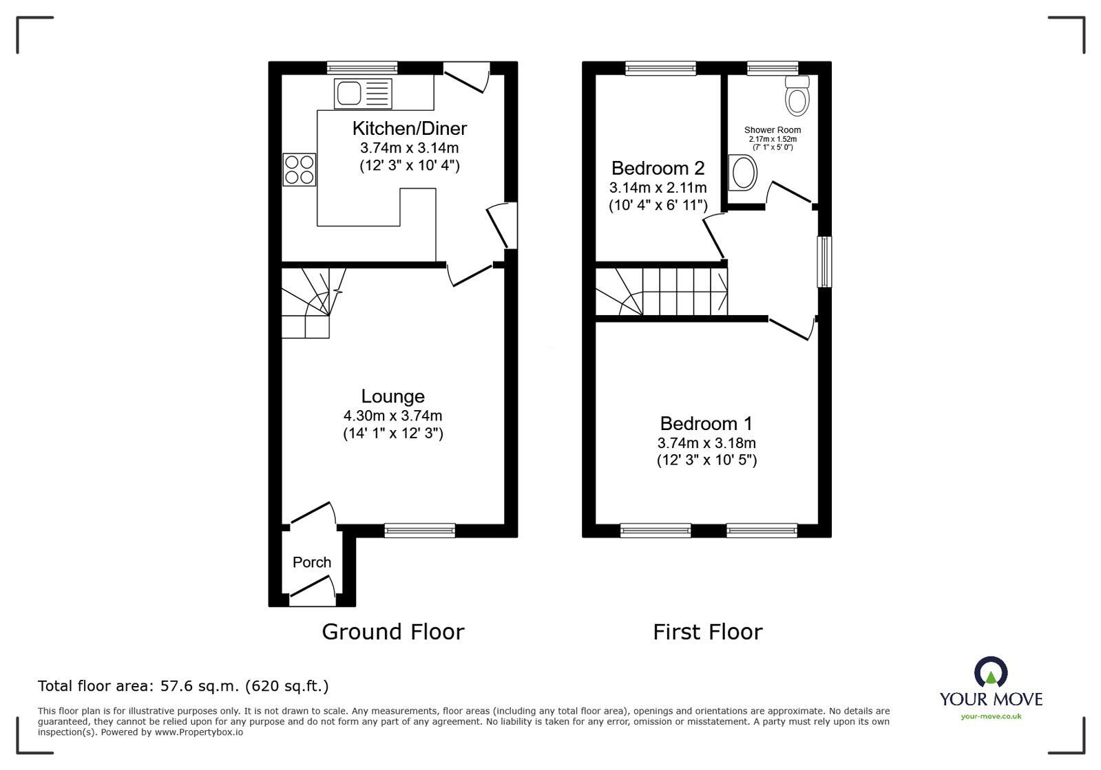 Floorplan of 2 bedroom Semi Detached House for sale, Spindle Croft, Farnworth, Bolton, BL4