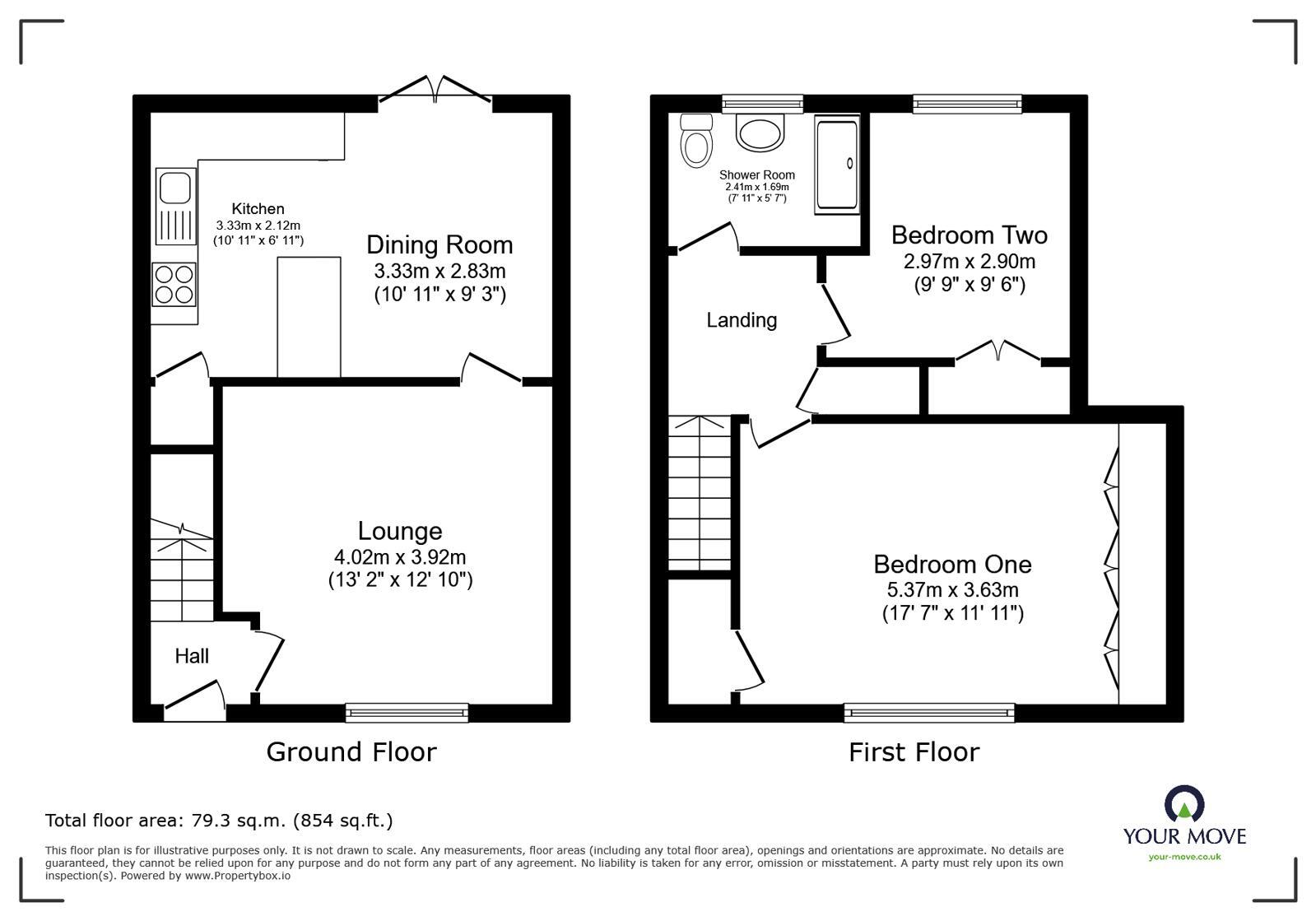 Floorplan of 2 bedroom Mid Terrace House for sale, Ridyard Street, Little Hulton, Greater Manchester, M38