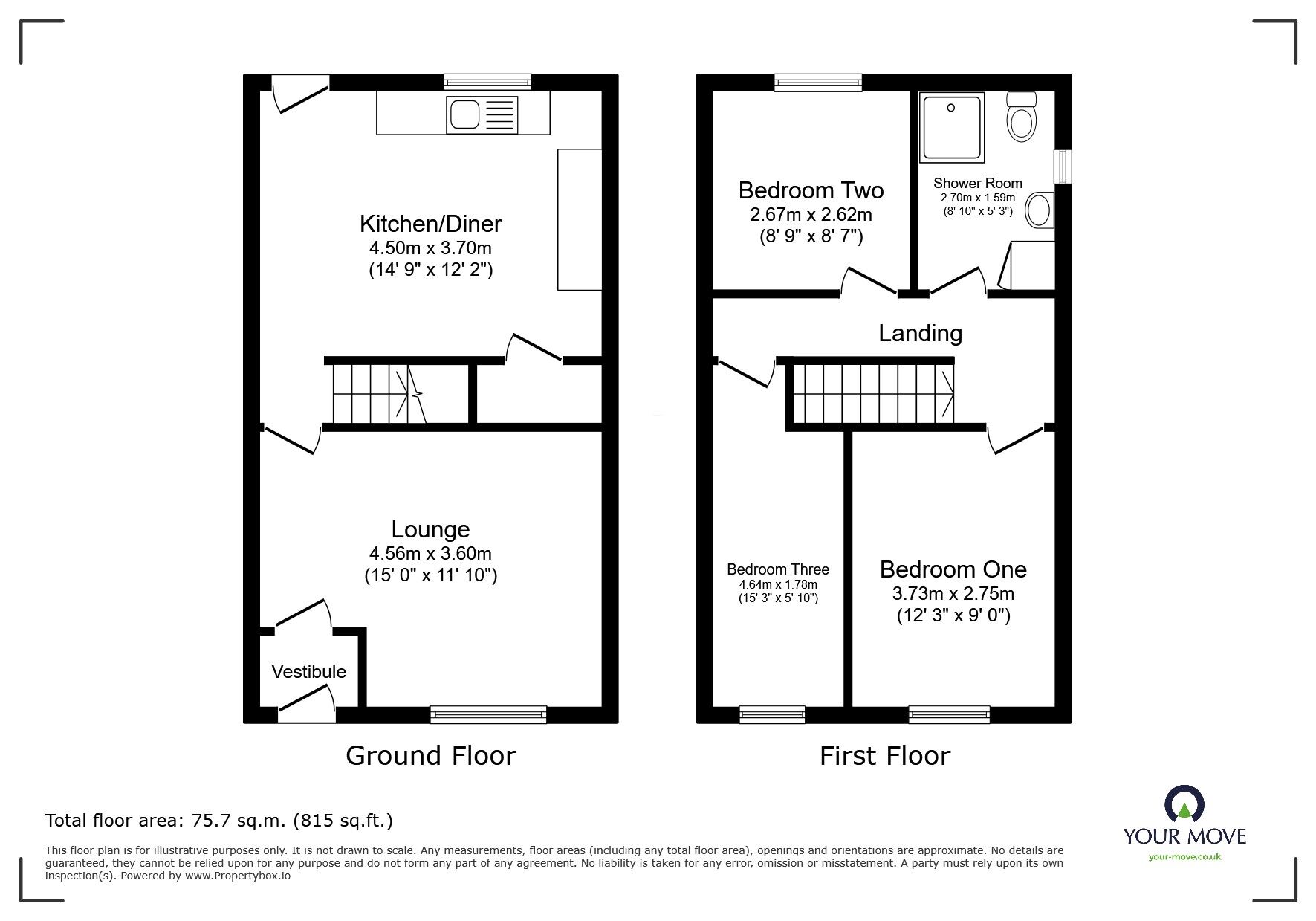 Floorplan of 3 bedroom End Terrace House for sale, Manchester Road East, Little Hulton, Greater Manchester, M38