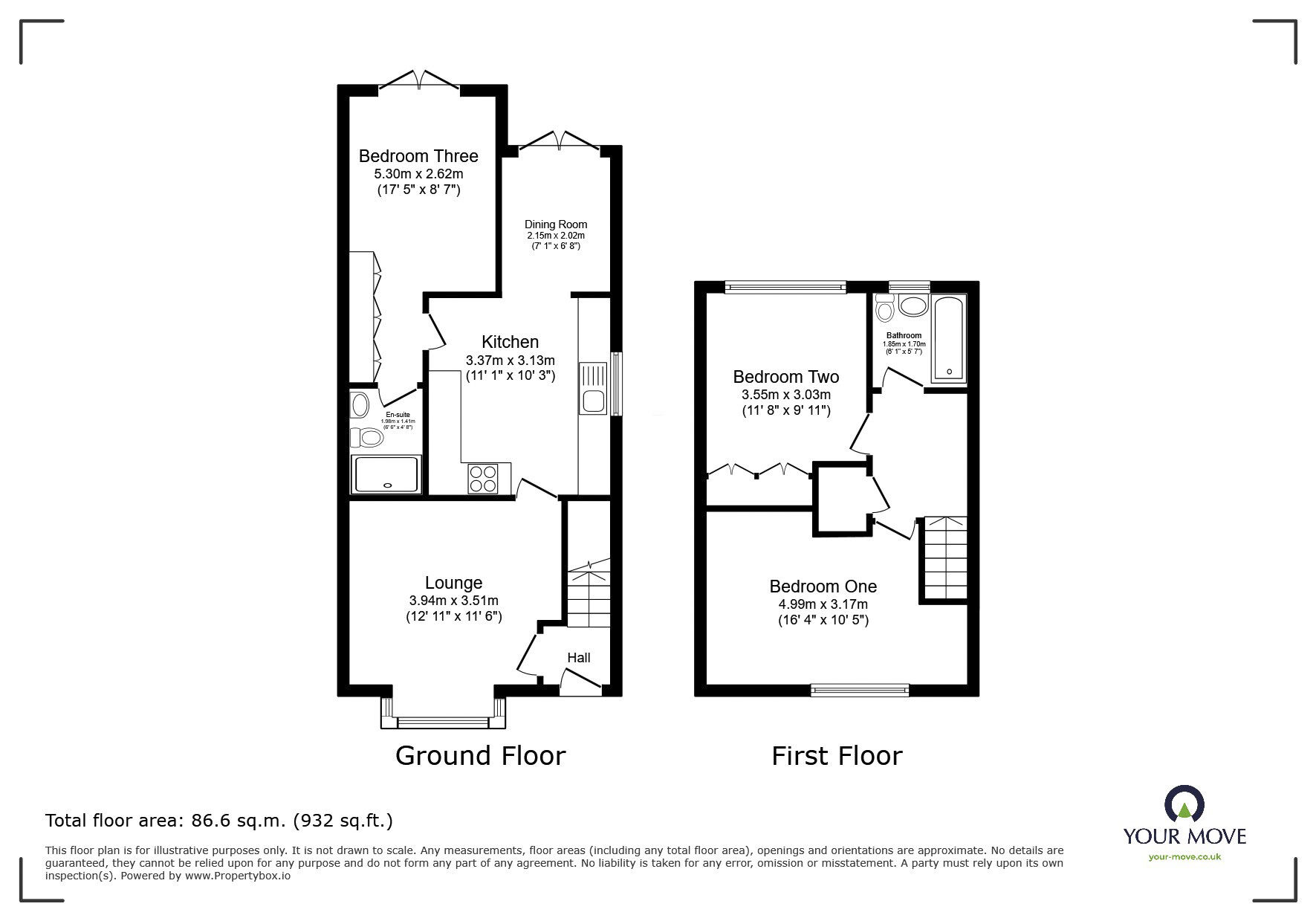Floorplan of 3 bedroom End Terrace House for sale, Thornfield Grove, Little Hulton, Greater Manchester, M38