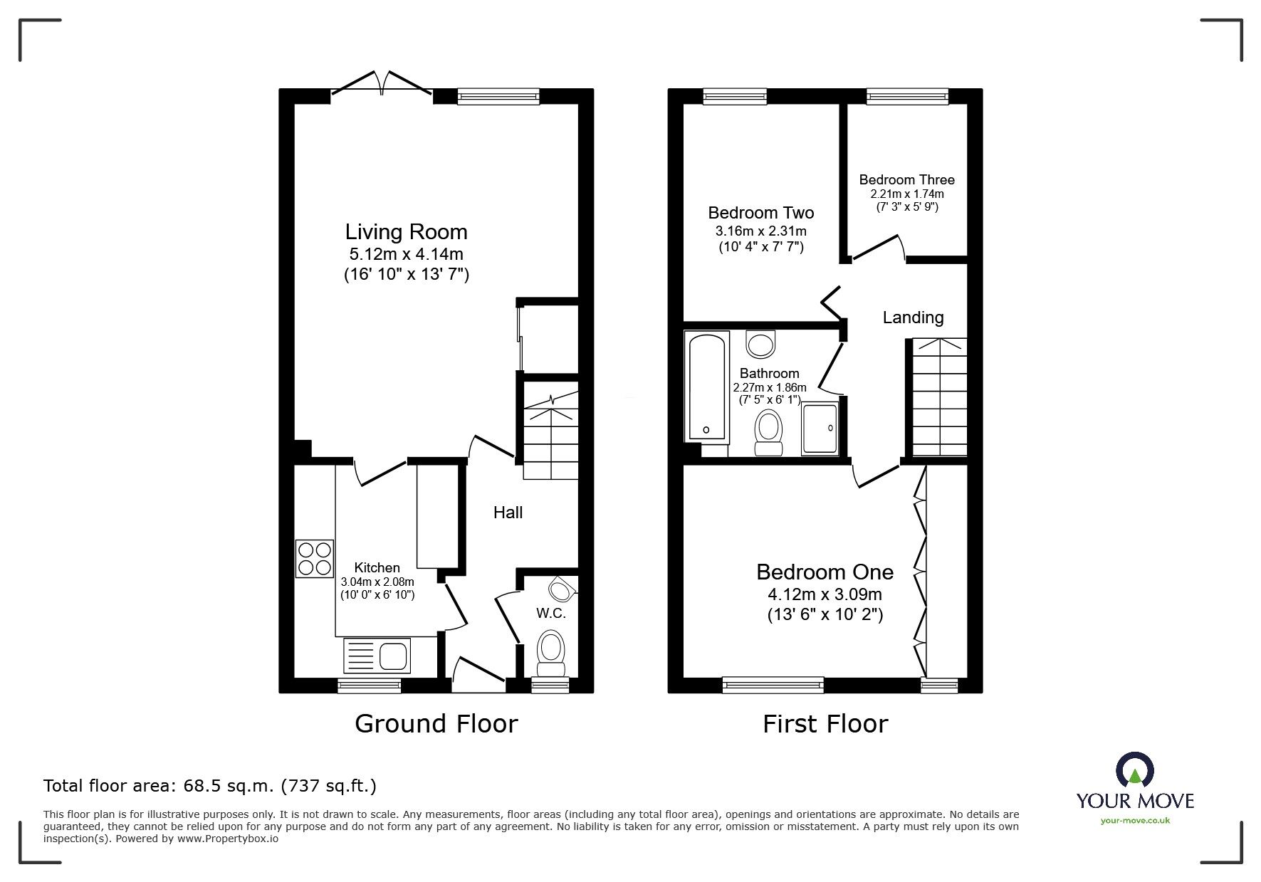 Floorplan of 3 bedroom End Terrace House for sale, Charlton Fold, Worsley, Greater Manchester, M28