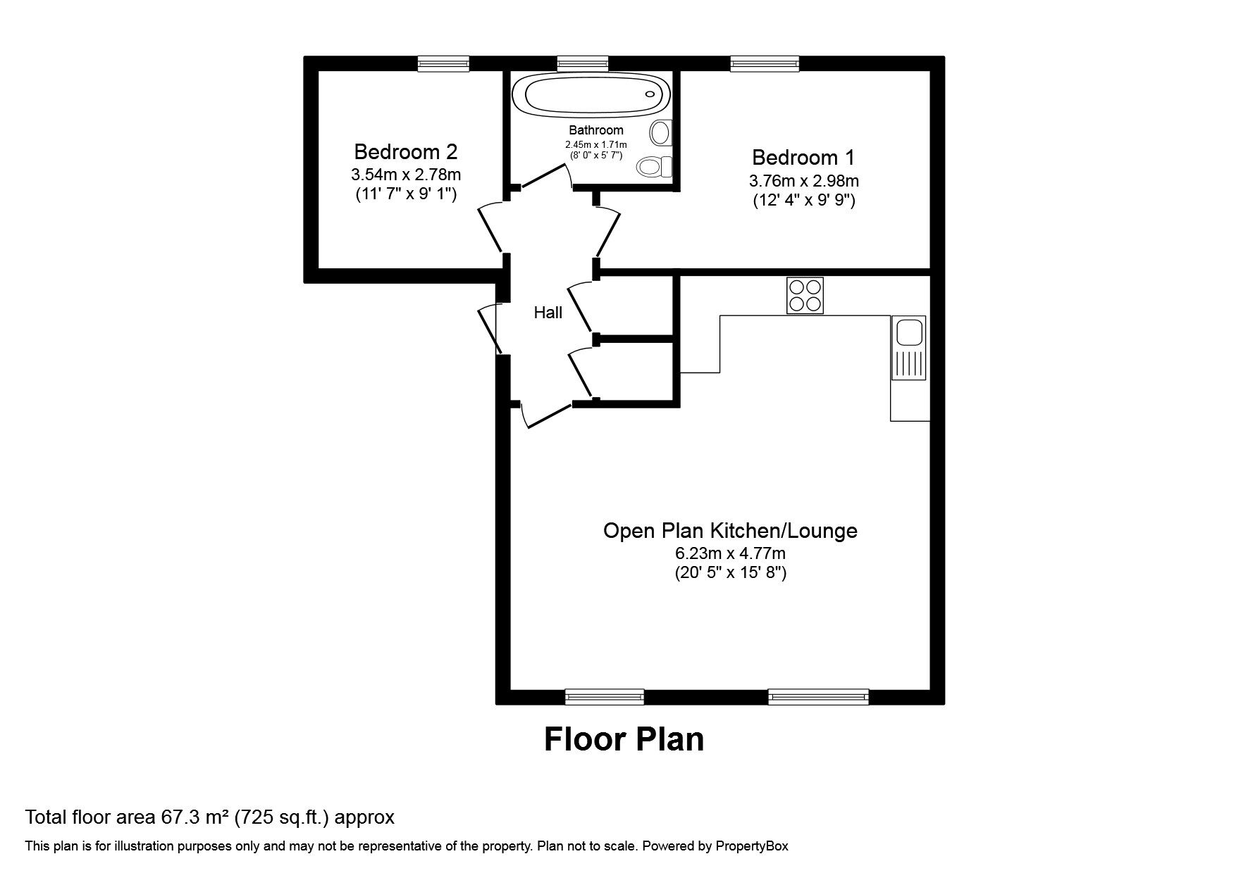 Floorplan of 2 bedroom Flat for sale, Harriet Street, Worsley, Greater Manchester, M28