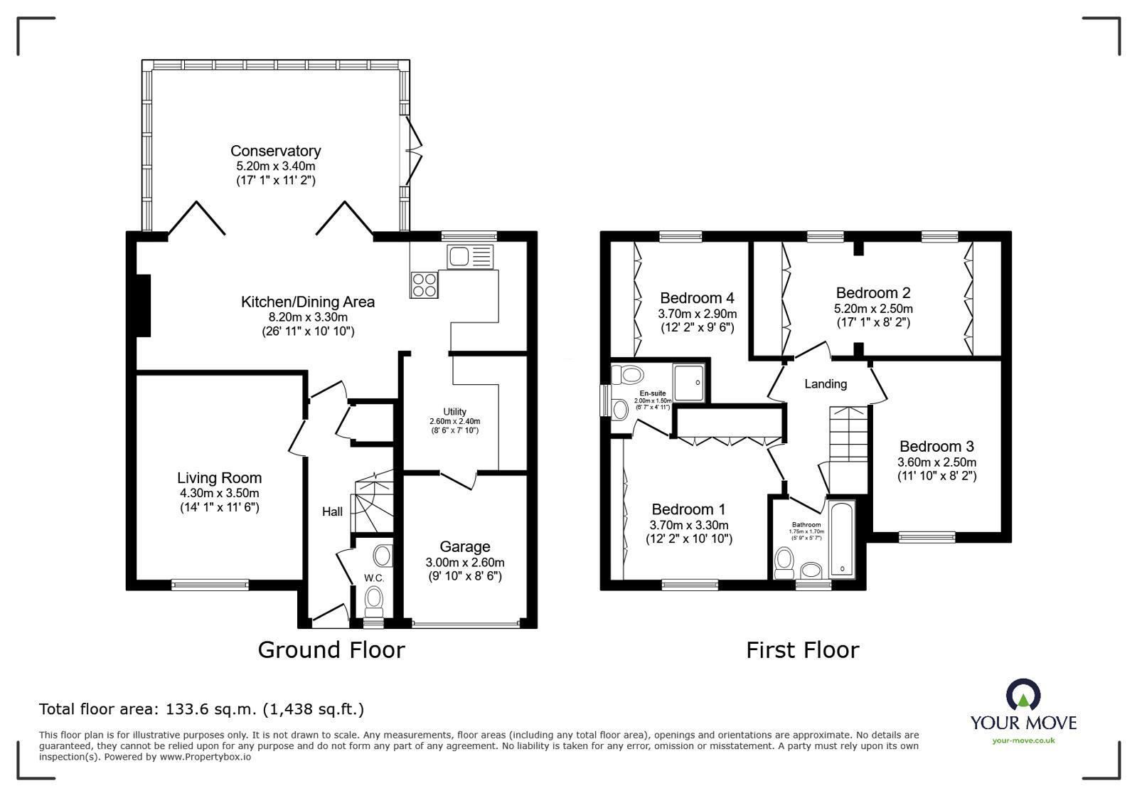 Floorplan of 4 bedroom Detached House for sale, Wycombe Drive, Astley, Manchester, M29