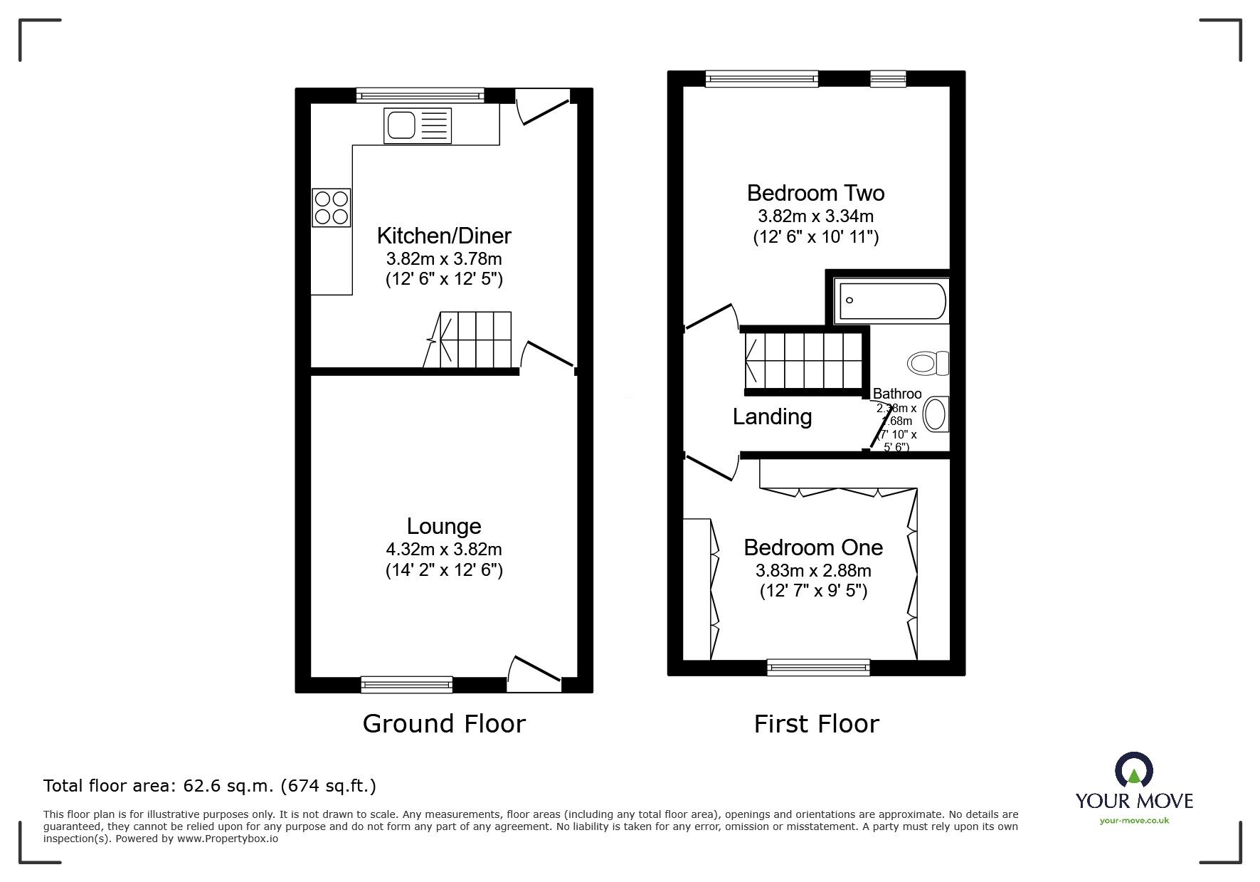 Floorplan of 2 bedroom Mid Terrace House for sale, Morris Green Lane, Greater Manchester, BL3