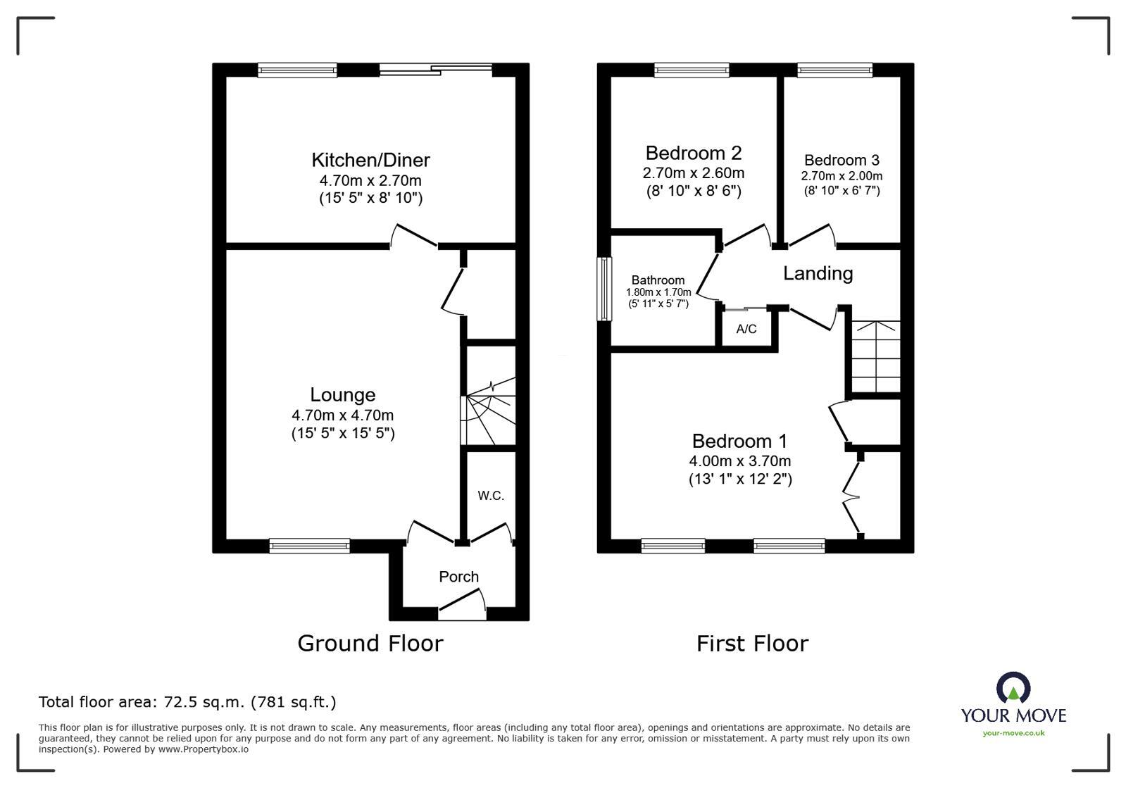 Floorplan of 3 bedroom Detached House to rent, The Wicheries, Worsley, Greater Manchester, M28