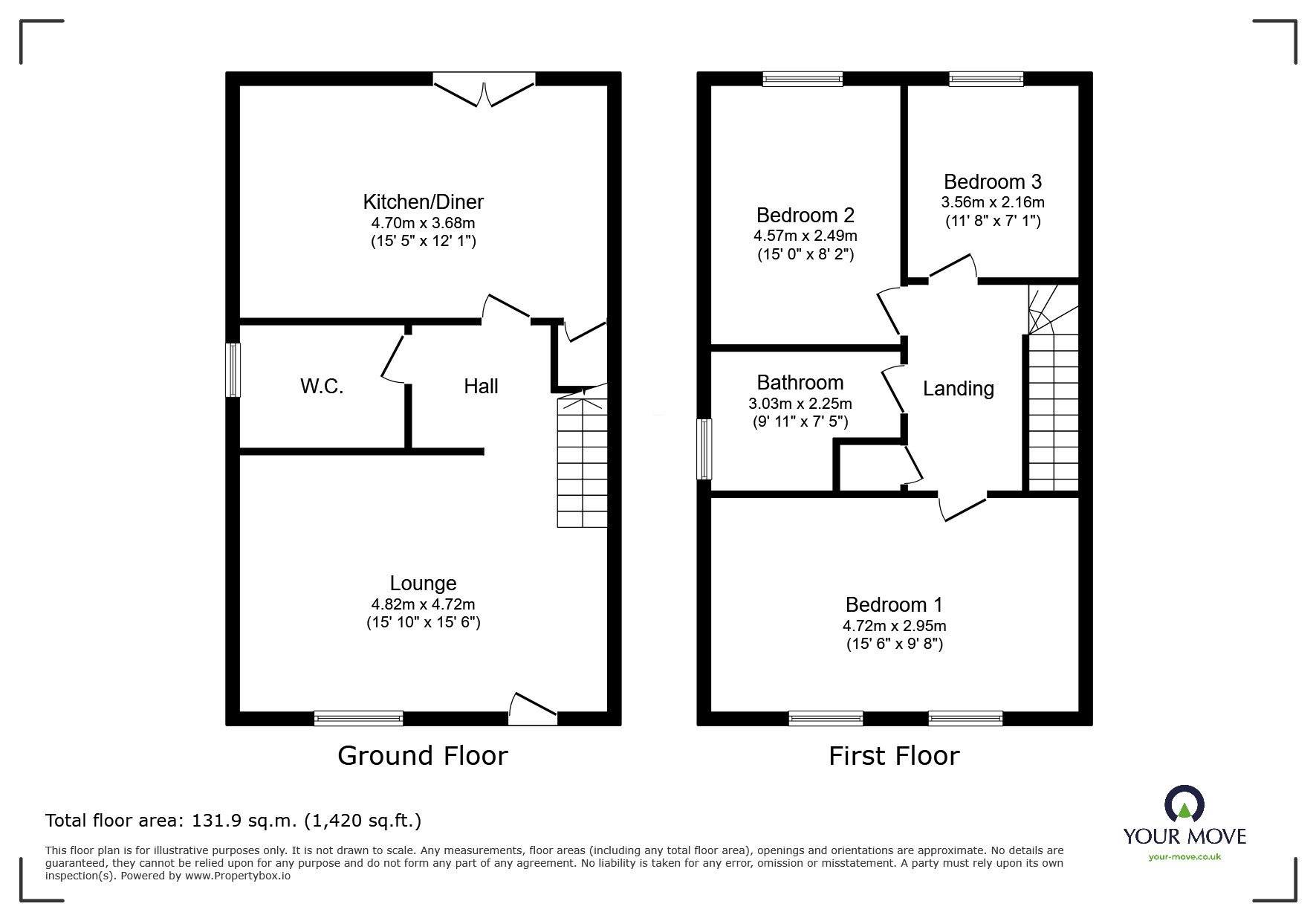 Floorplan of 3 bedroom Semi Detached House to rent, Abraham Fold, Little Hulton, Greater Manchester, M38