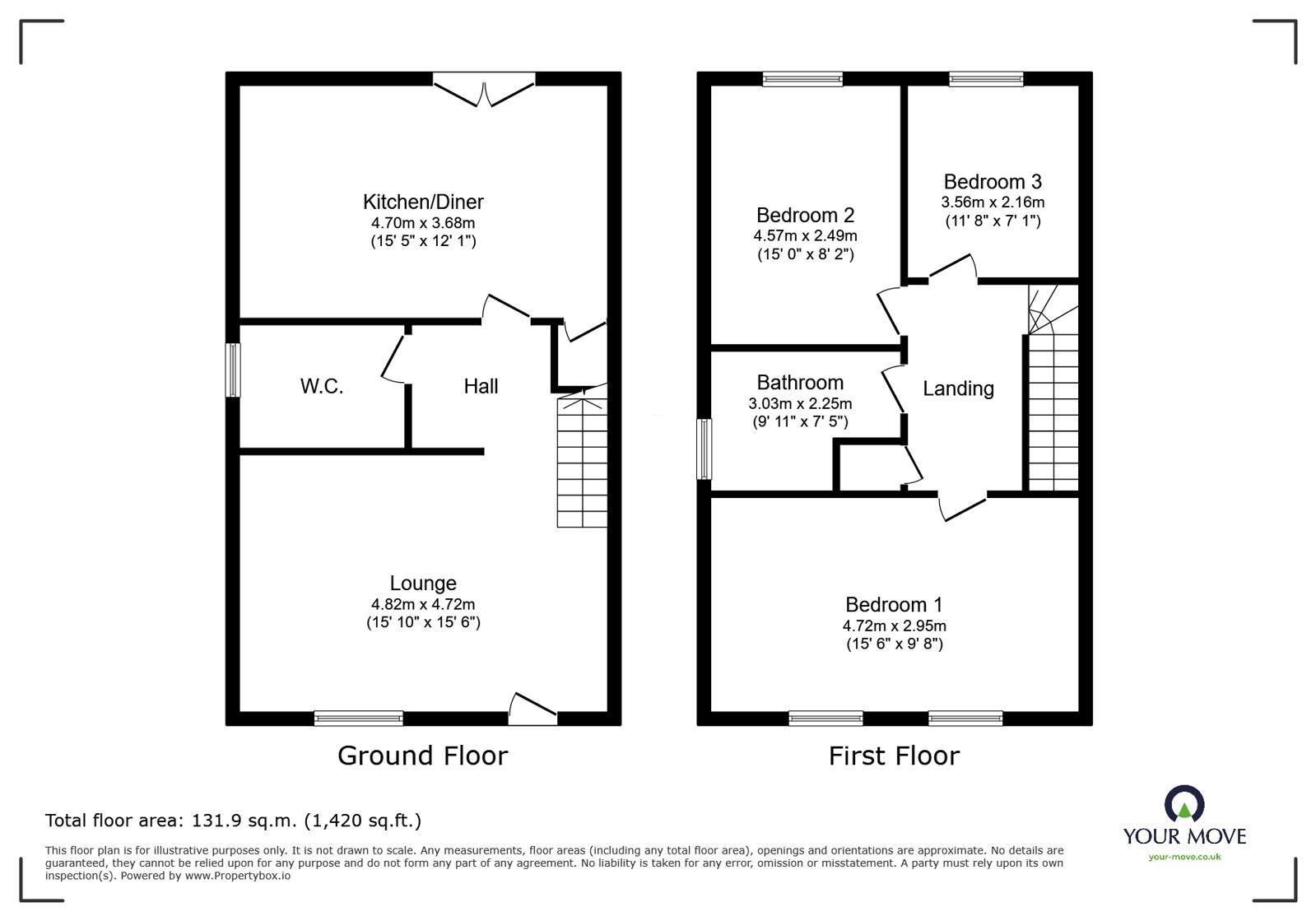 Floorplan of 3 bedroom Semi Detached House to rent, Abraham Fold, Little Hulton, Greater Manchester, M38