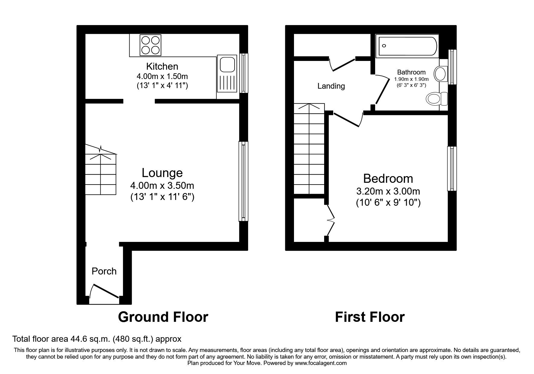 Floorplan of 1 bedroom House to rent, Tay Close, Kent, Chatham, ME5
