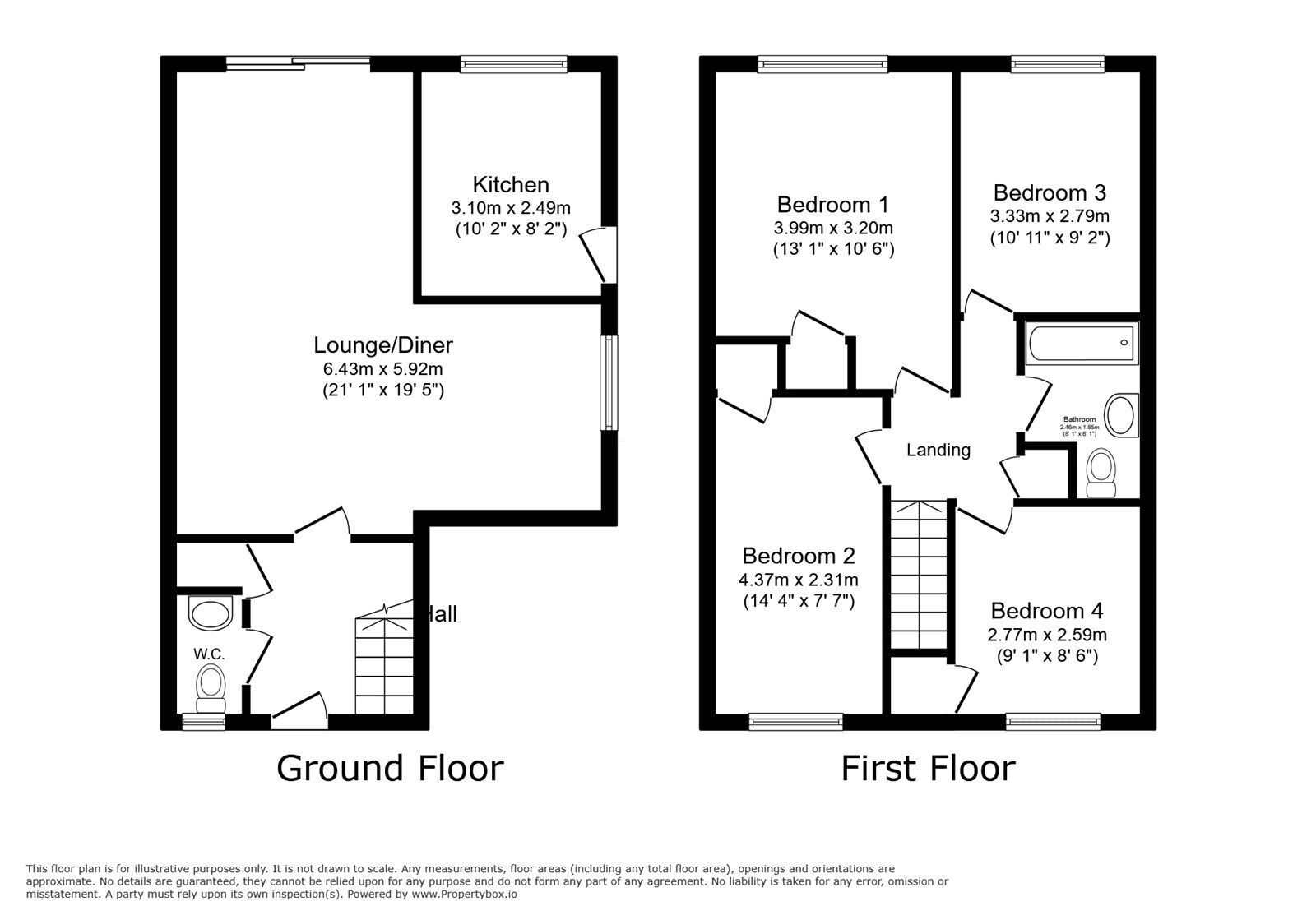 Floorplan of 4 bedroom Semi Detached House for sale, Rugby Close, Walderslade, Kent, ME5
