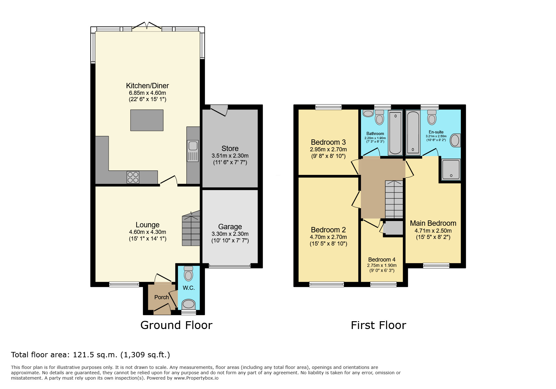 Floorplan of 4 bedroom Link Detached House for sale, Falkland Place, Walderslade Woods, Kent, ME5