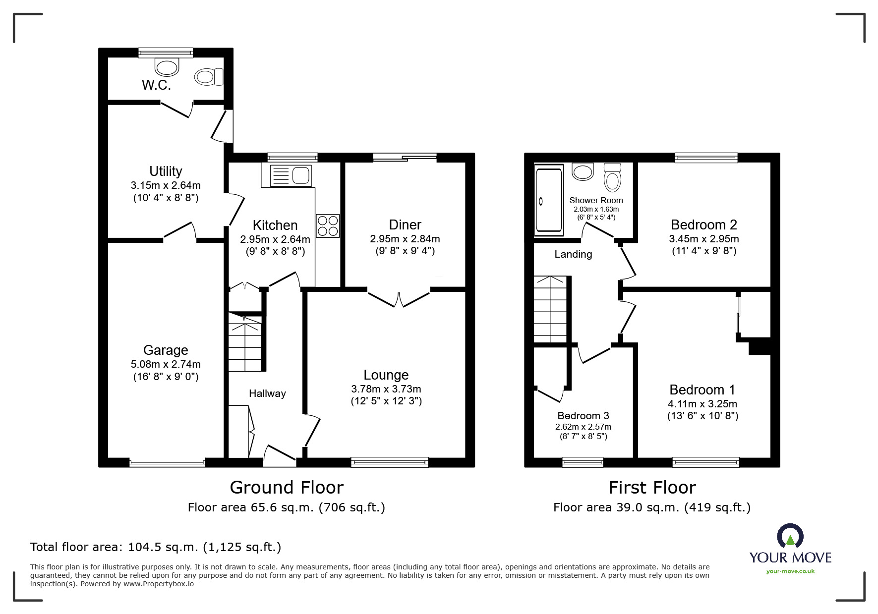 Floorplan of 3 bedroom Semi Detached House for sale, Sussex Drive, Chatham, Kent, ME5