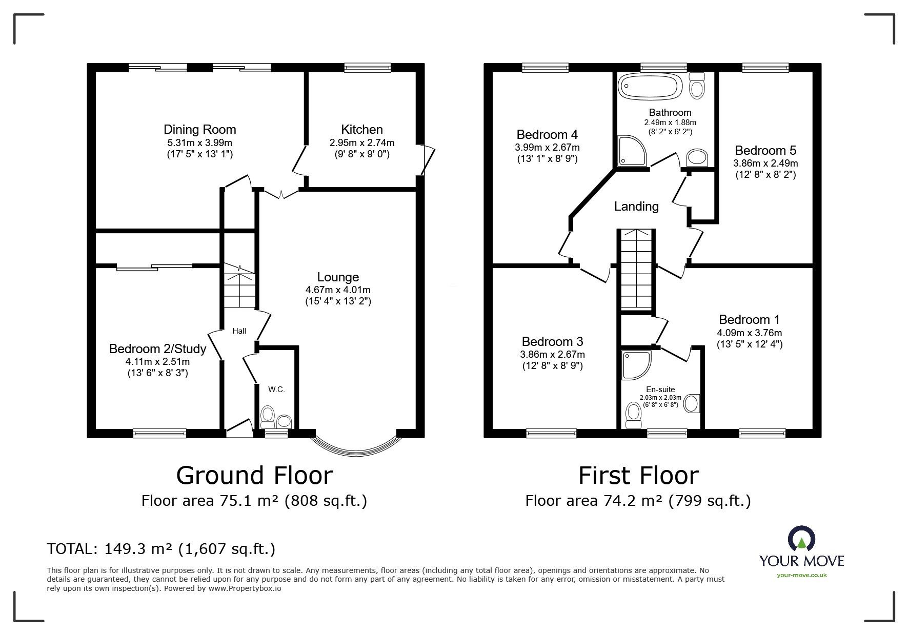 Floorplan of 4 bedroom Detached House for sale, Birkhall Close, Lordswood, Kent, ME5