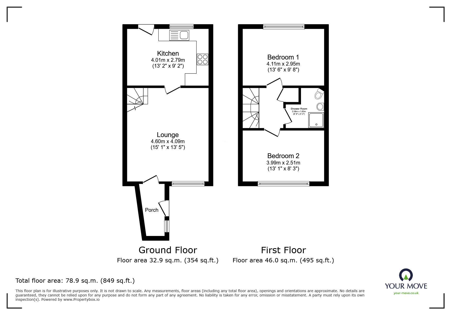 Floorplan of 2 bedroom End Terrace House for sale, Badger Road, Chatham, Kent, ME5