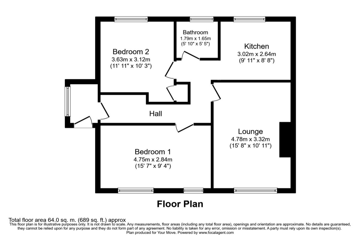Floorplan of 2 bedroom  Flat for sale, McKenzie Road, Chatham, Kent, ME5