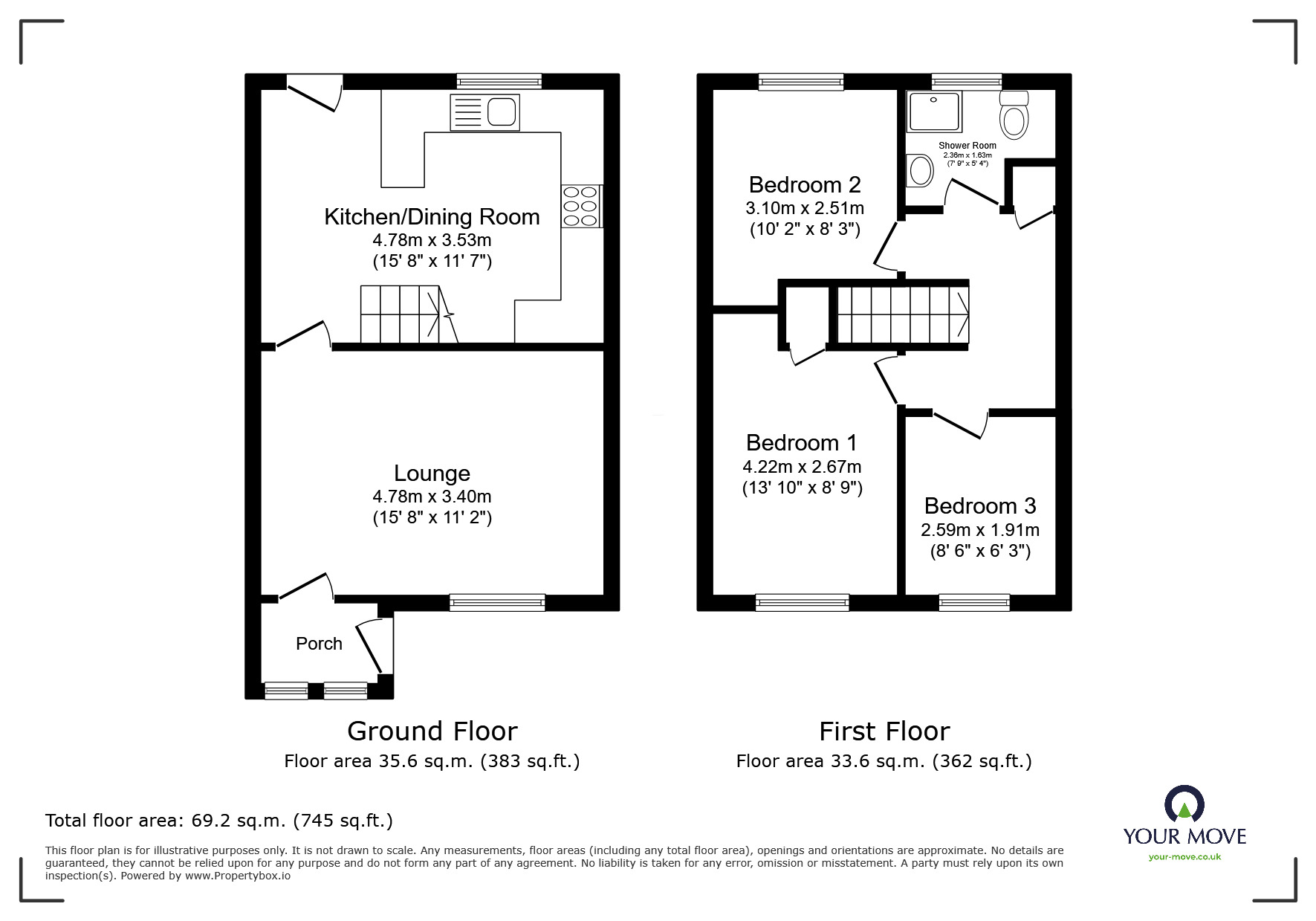Floorplan of 3 bedroom Mid Terrace House for sale, Fir Tree Grove, Chatham, Kent, ME5
