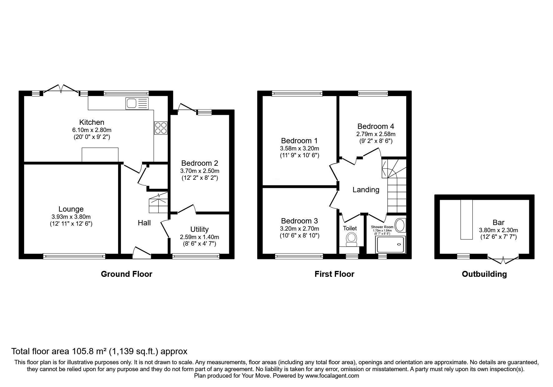 Floorplan of 3 bedroom Semi Detached House for sale, Birchfields, Chatham, Kent, ME5