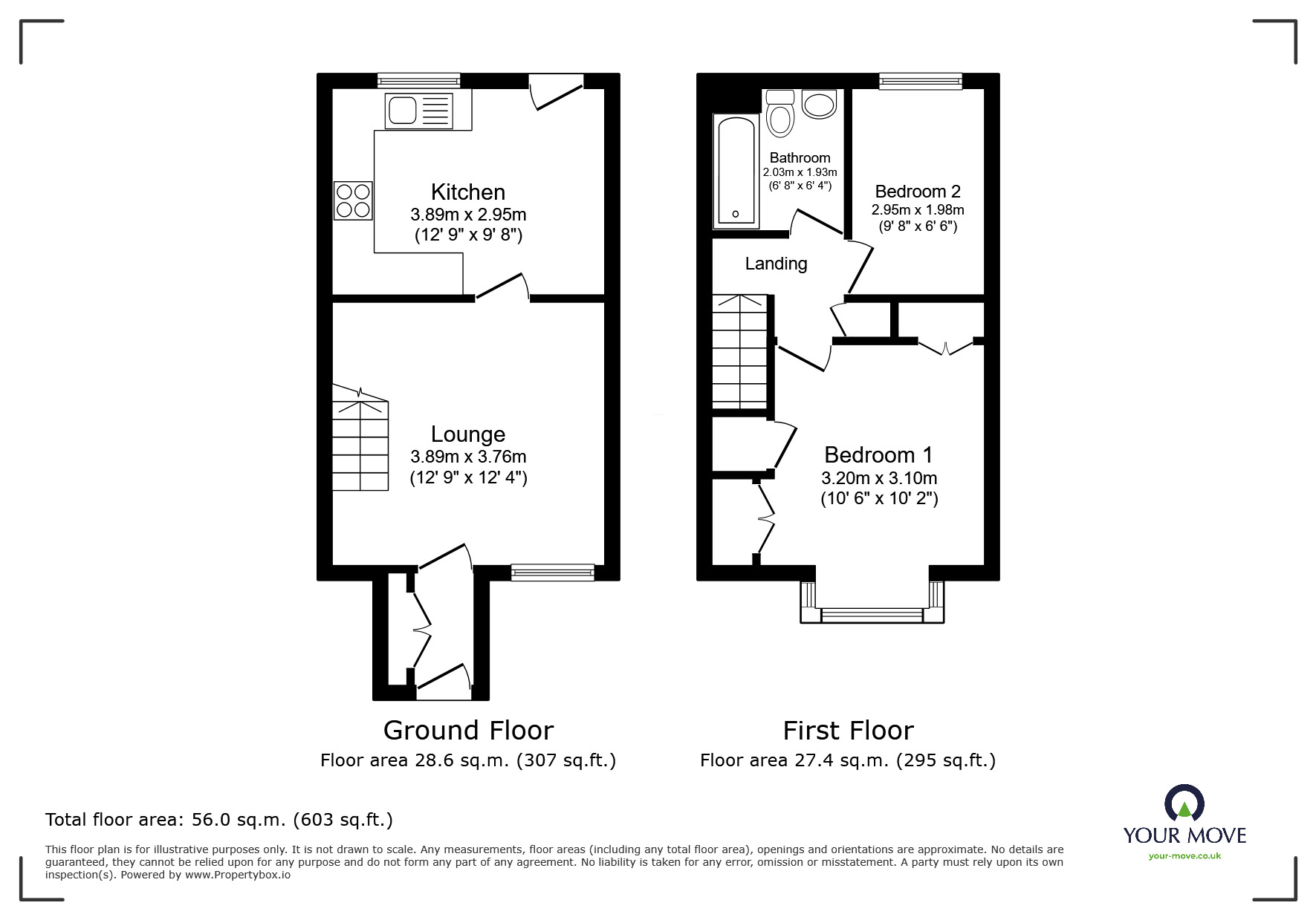 Floorplan of 2 bedroom End Terrace House for sale, Olivine Close, Walderslade Woods, Kent, ME5