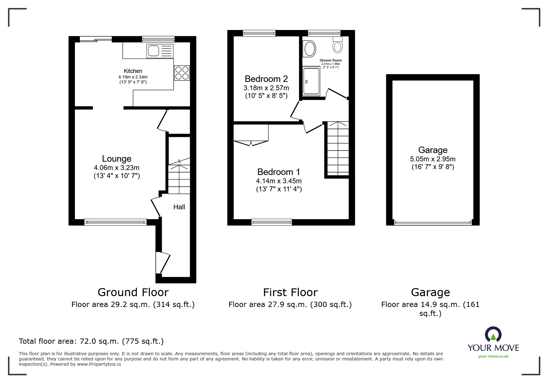 Floorplan of 2 bedroom Mid Terrace House for sale, Tuscan Drive, Chatham, Kent, ME5