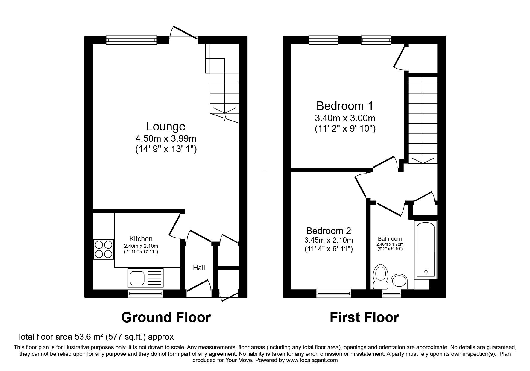 Floorplan of 2 bedroom Mid Terrace House for sale, Orbit Close, Chatham, Kent, ME5