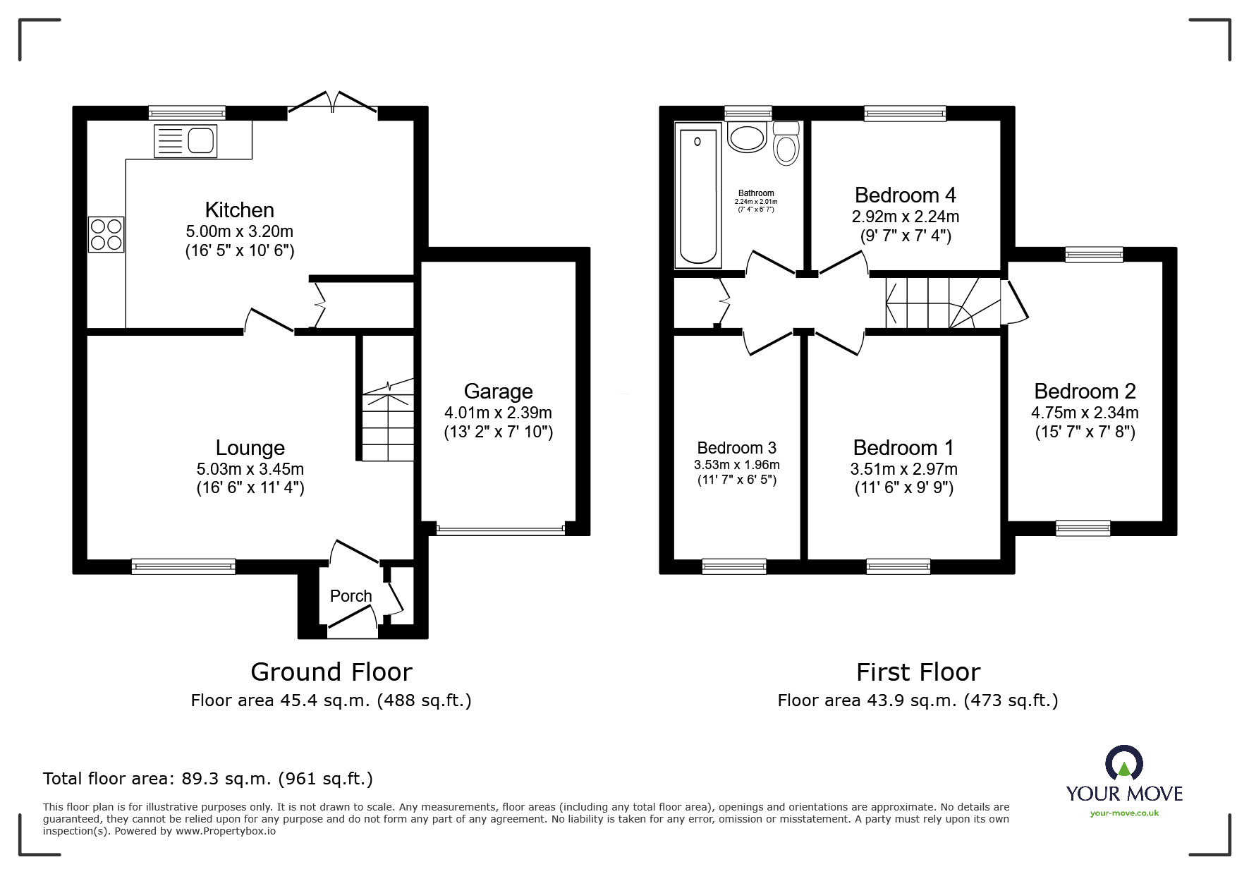 Floorplan of 4 bedroom Link Detached House for sale, Papion Grove, Chatham, Kent, ME5