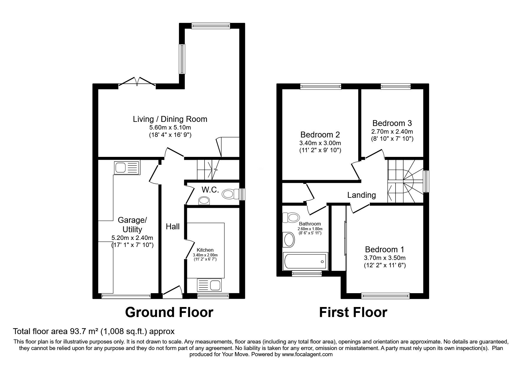 Floorplan of 3 bedroom Detached House for sale, Stag Road, Chatham, Kent, ME5